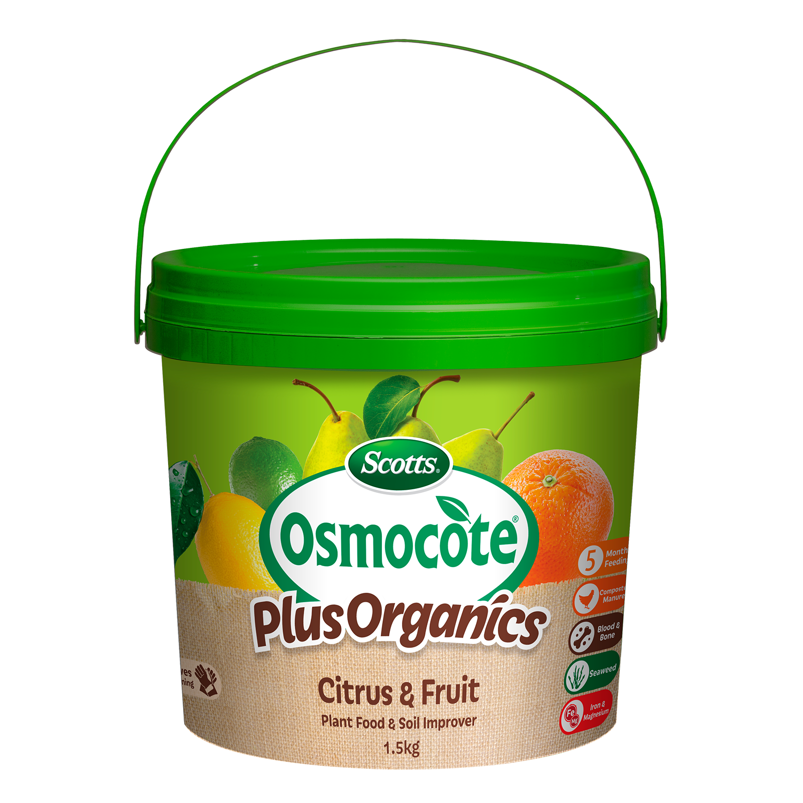Scotts Osmocote Plus Organics 1.5kg Citrus And Fruit Plant Food And Soil Improver