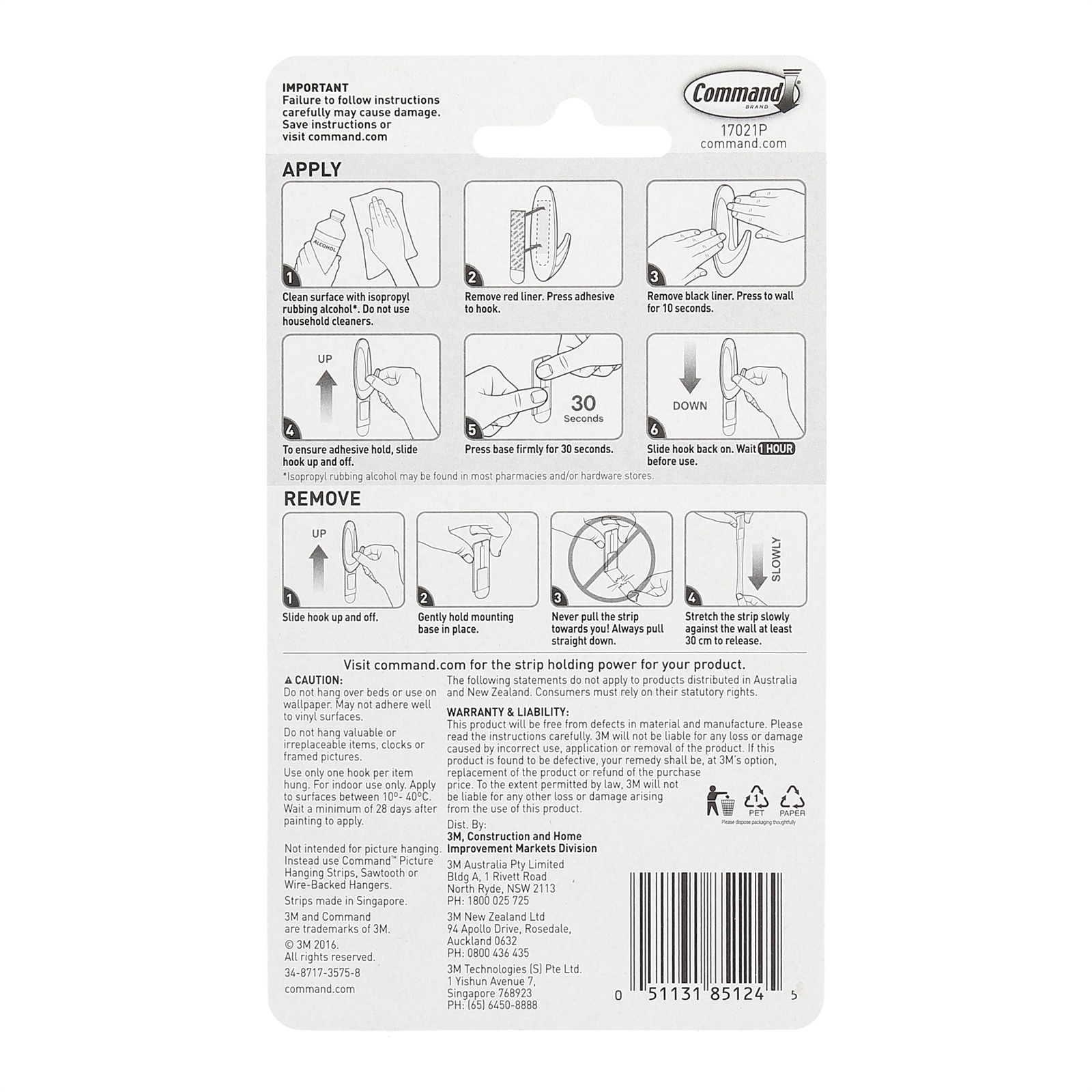 Command™ Medium White Adhesive Refill Strips - 9 Pack