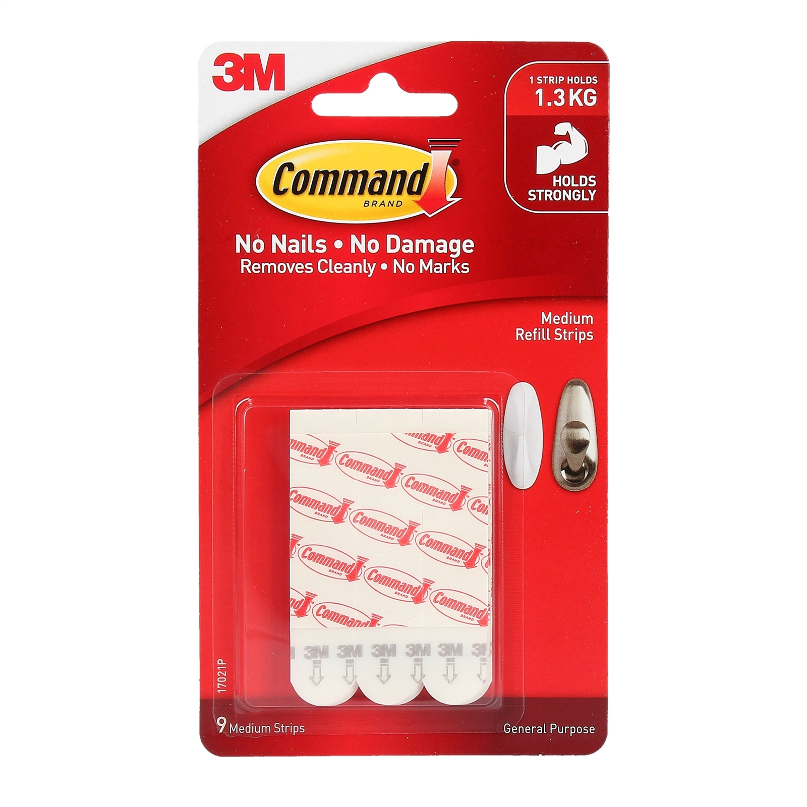 Command™ Medium White Adhesive Refill Strips - 9 Pack