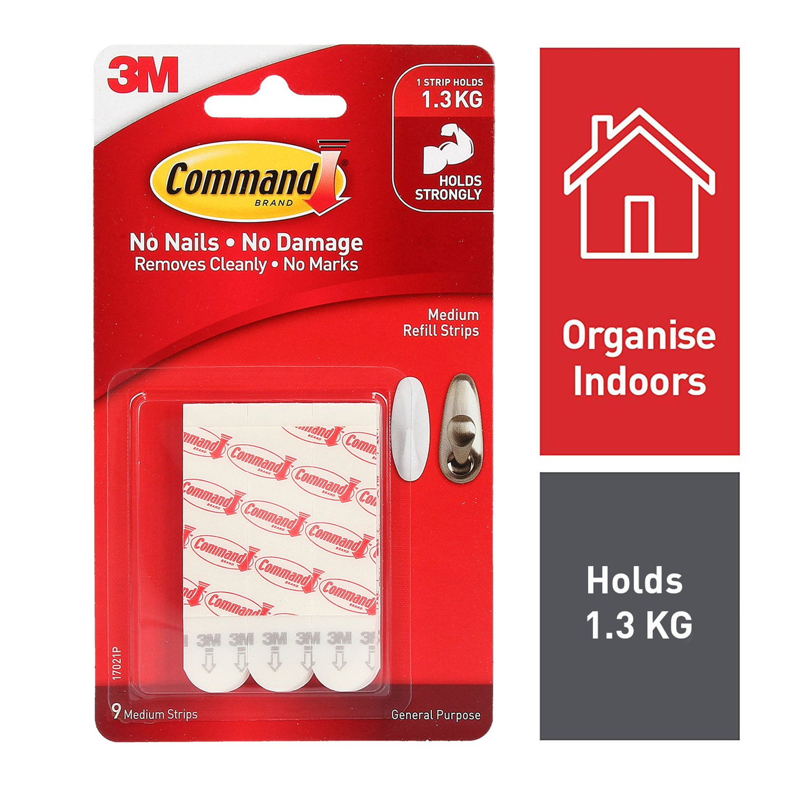 Command™ Medium White Adhesive Refill Strips - 9 Pack 3 Command™ Medium White Adhesive Refill Strips - 9 Pack