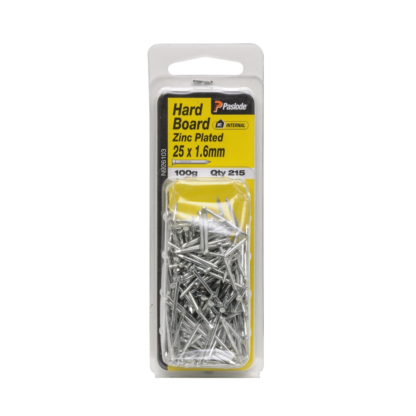 Paslode 25 x 1.6mm 100g Zinc Plated Hardboard Nail - 215 Pack