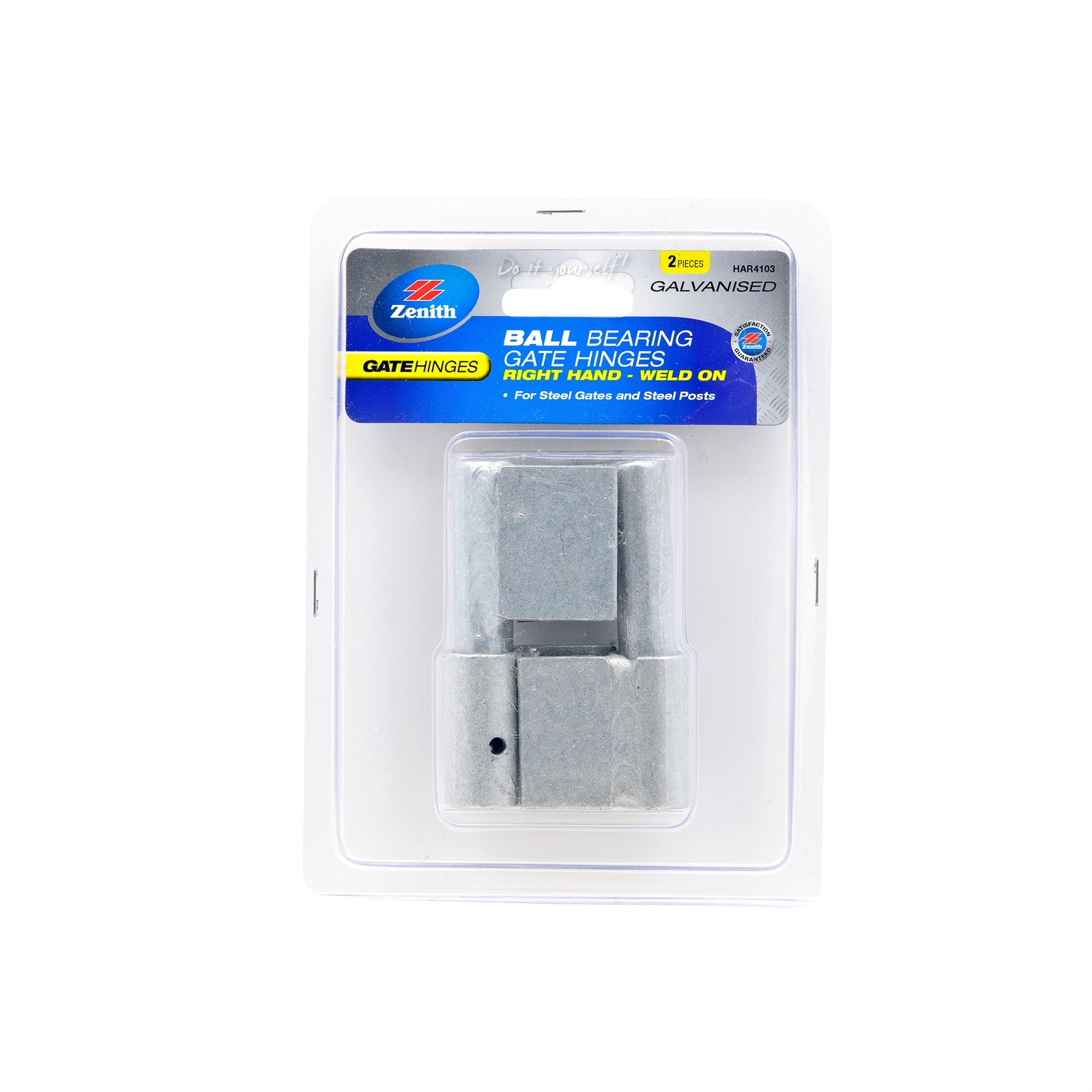 Zenith Galvanised Right Hand Ball Bearing Gate Hinges - 2 Pack