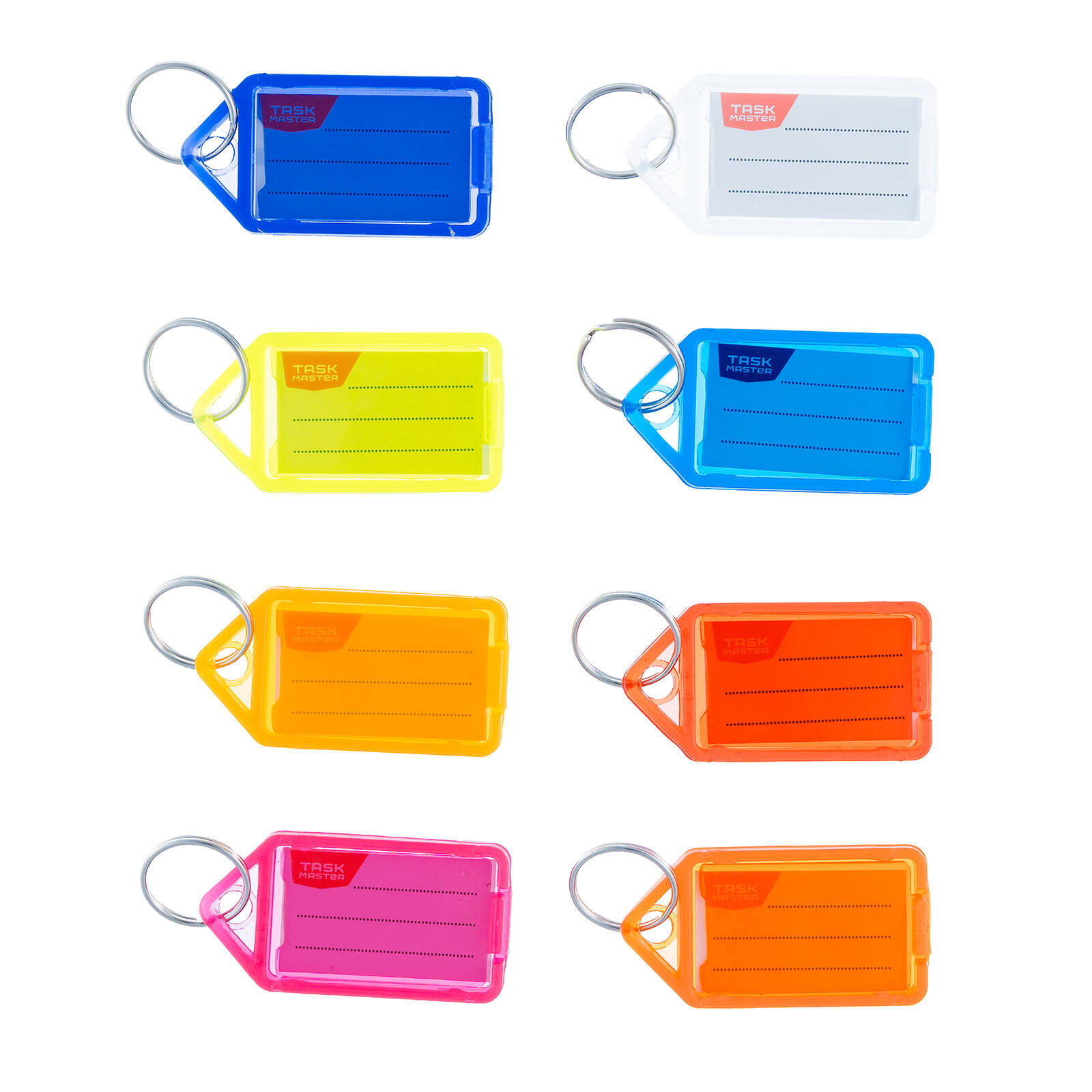 Taskmaster 56 x 29 x 6mm Key Tag with Key Ring - 20 Pack
