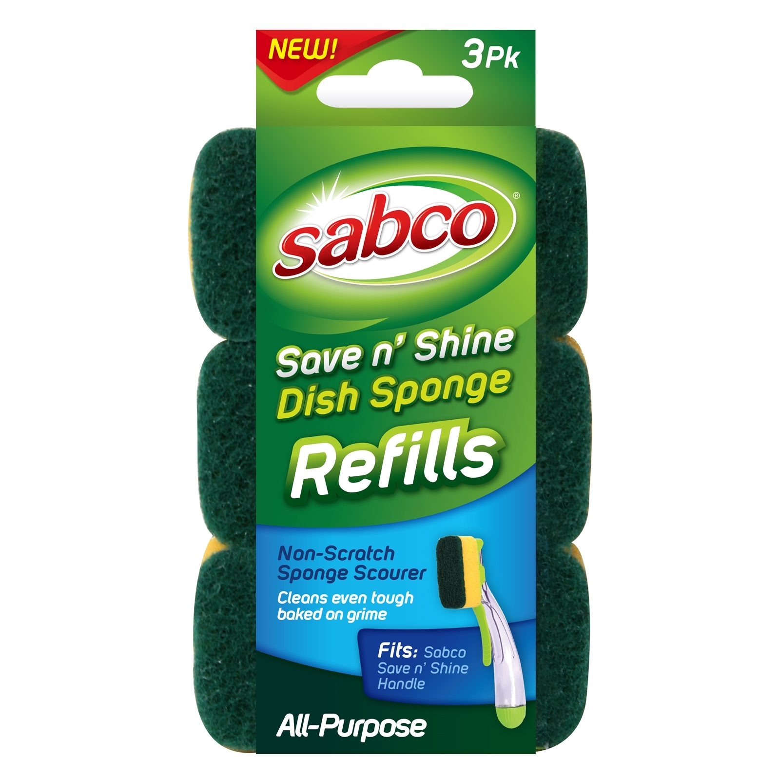 Sabco Save N' Shine Sponge Refill - 3 Pack
