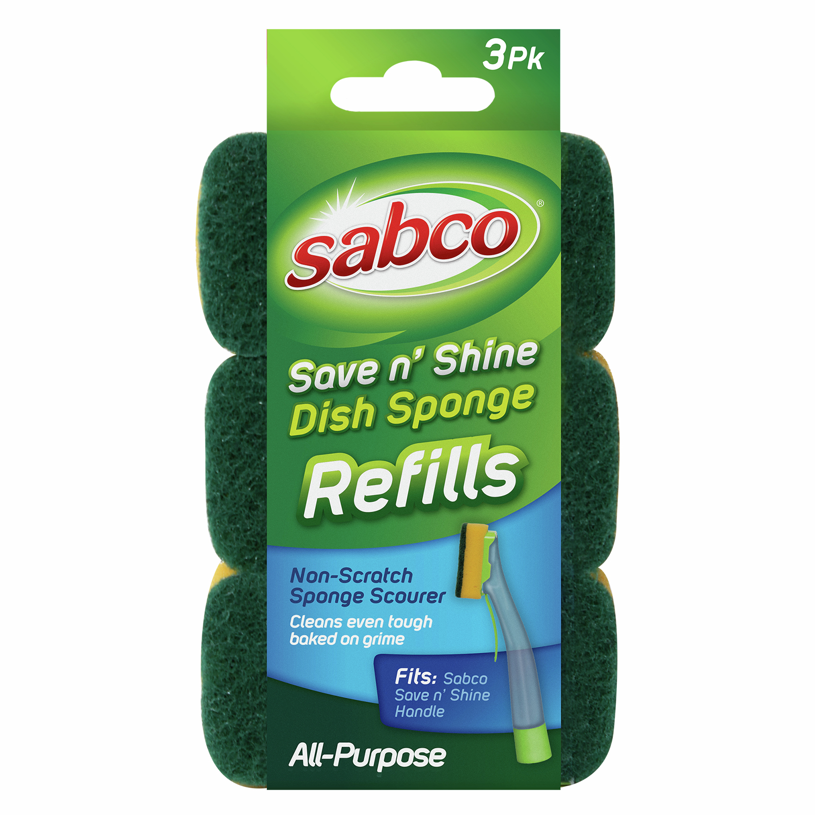 Sabco Save N' Shine Sponge Refill - 3 Pack