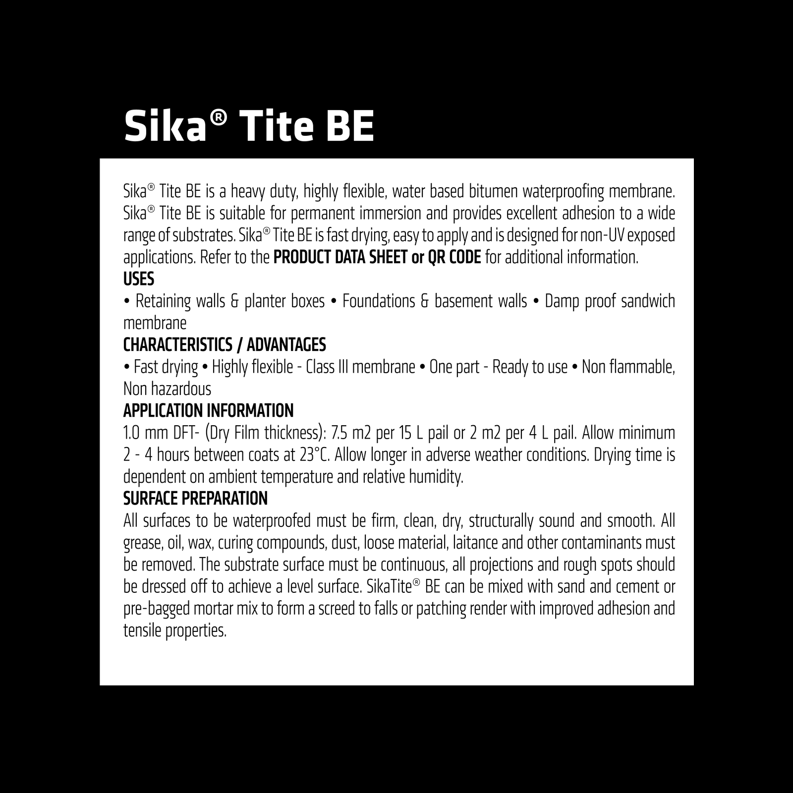 Sika 4L SikaTite BE Bitumen Waterproofer 4 Sika 4L SikaTite BE Bitumen Waterproofer