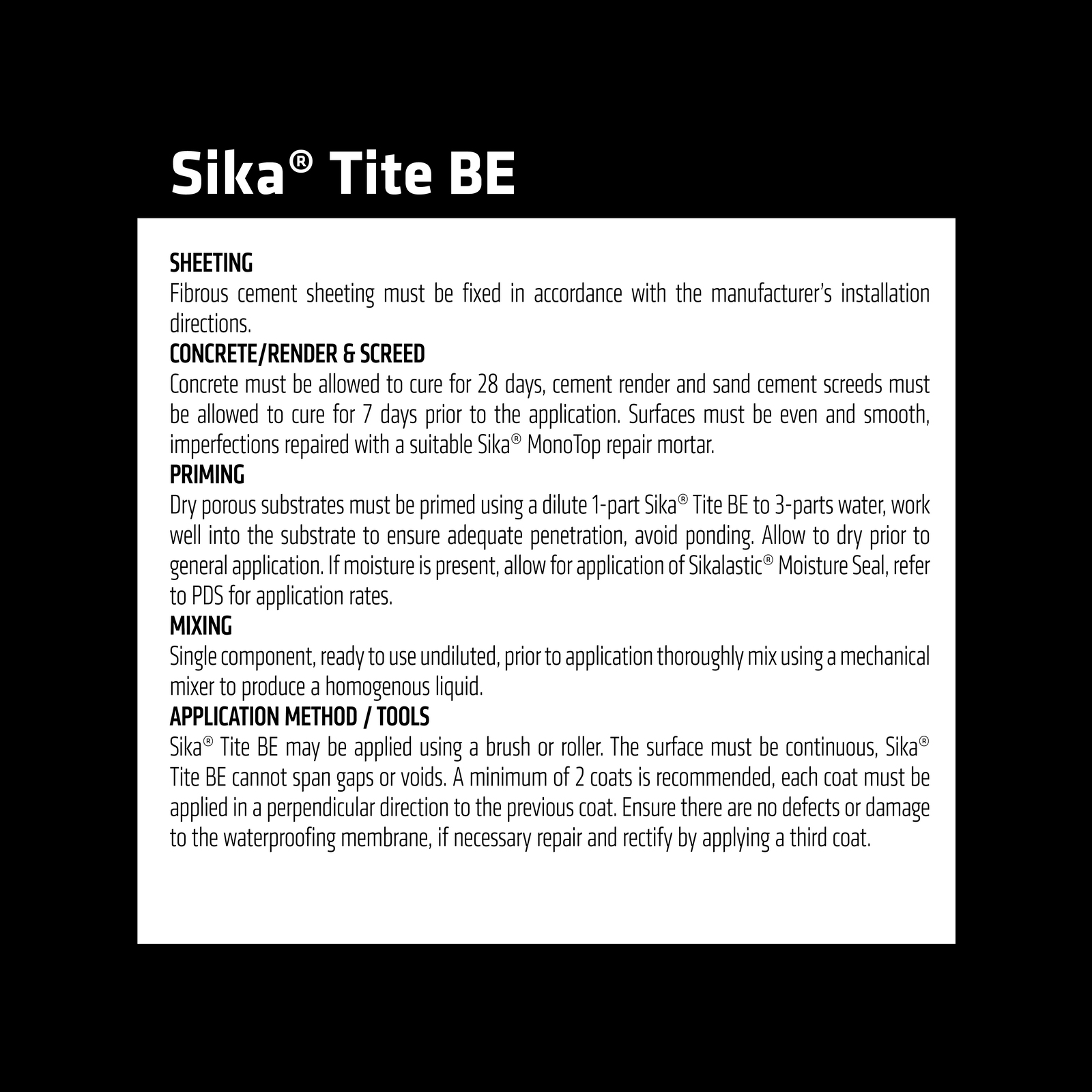 Sika 4L SikaTite BE Bitumen Waterproofer 5 Sika 4L SikaTite BE Bitumen Waterproofer