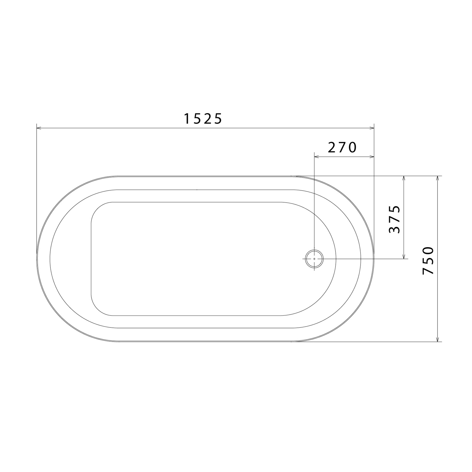 Caroma 1500mm White Classic Bath