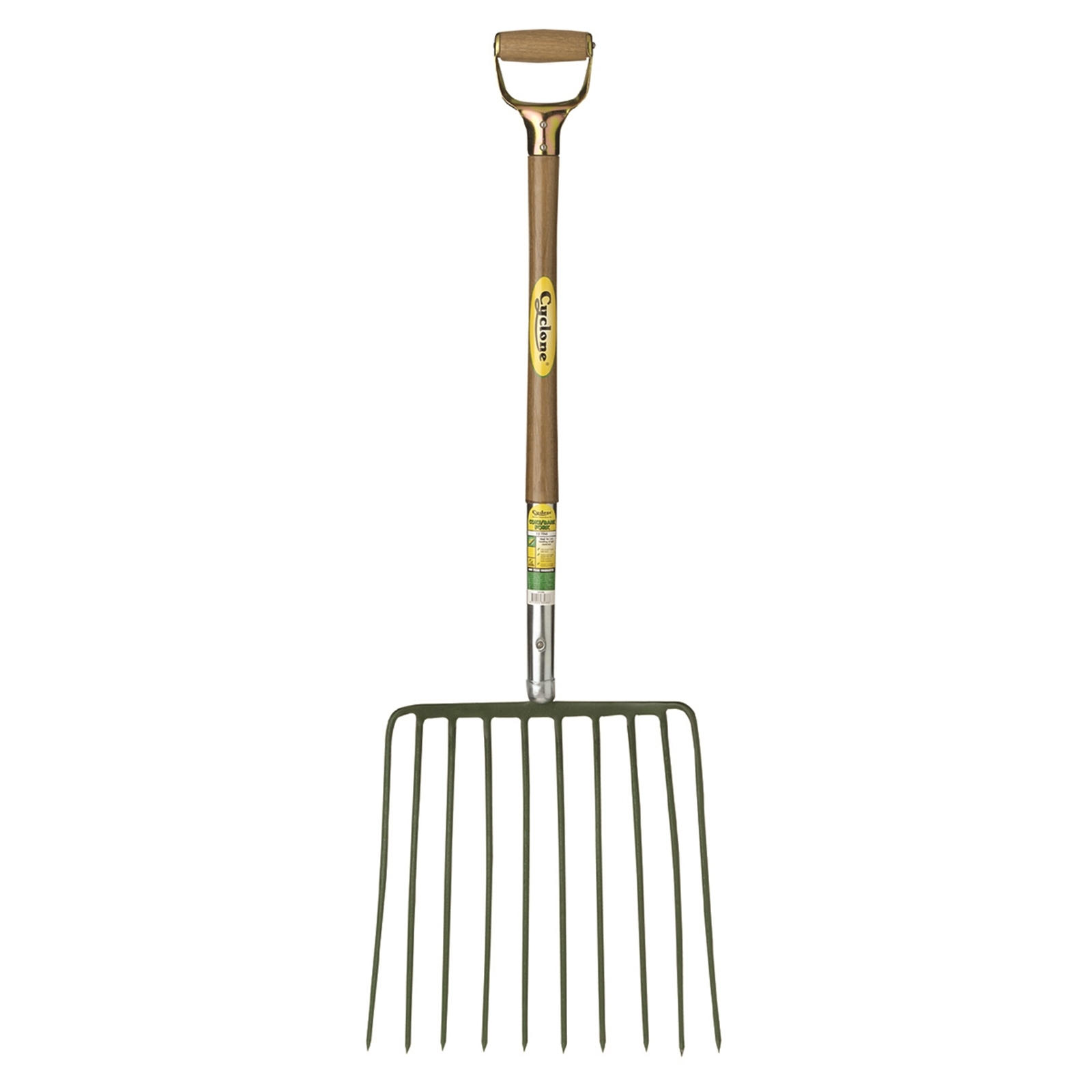 Cyclone Galvanised Dee Handle 10 Tine Mulch & Bark Fork