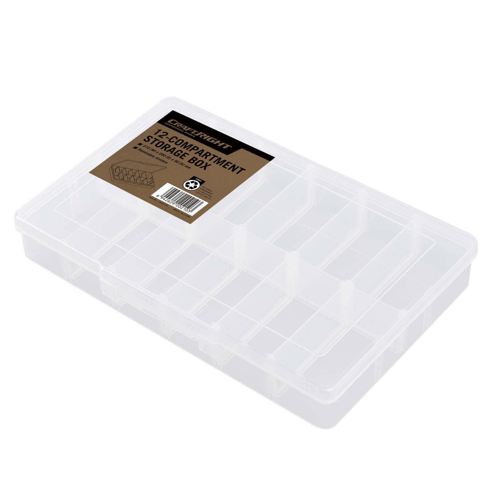 Craftright 12 Compartment Organiser Storage Box