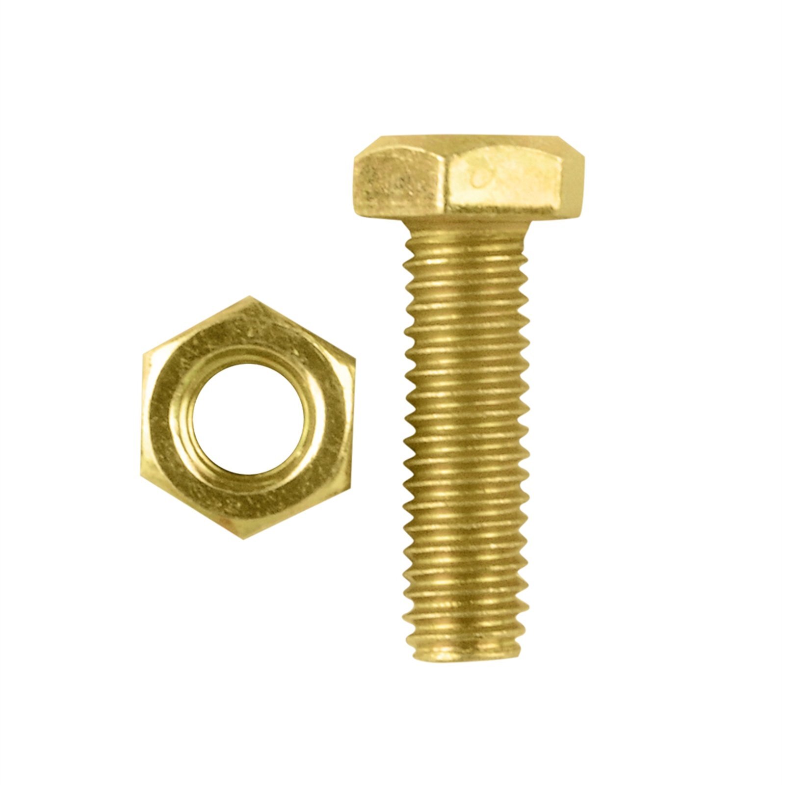 Pinnacle  M6 x 20mm Yellow Zinc Hi Tensile Hex Bolt And Nut - 10 Pack