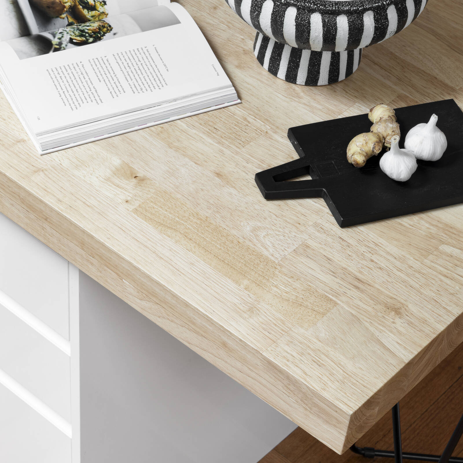 Kaboodle 2400 x 900 x 36mm Hevea Timber Benchtop