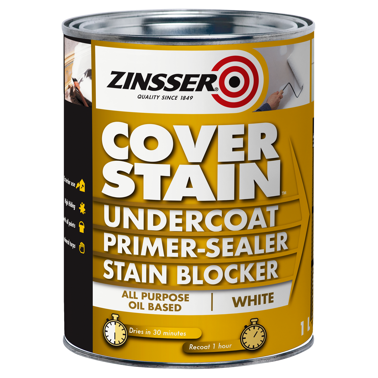 Zinsser CoverStain Primer Sealer Stain Blocker - White 1L