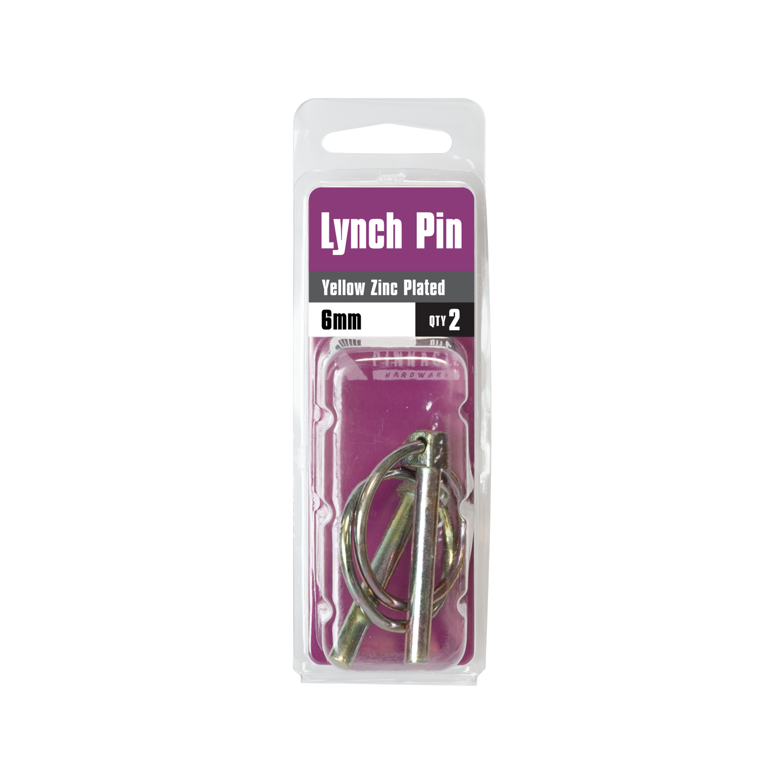 Pinnacle 6mm Yellow Zinc Plated Lynch Pin - 2 Pack
