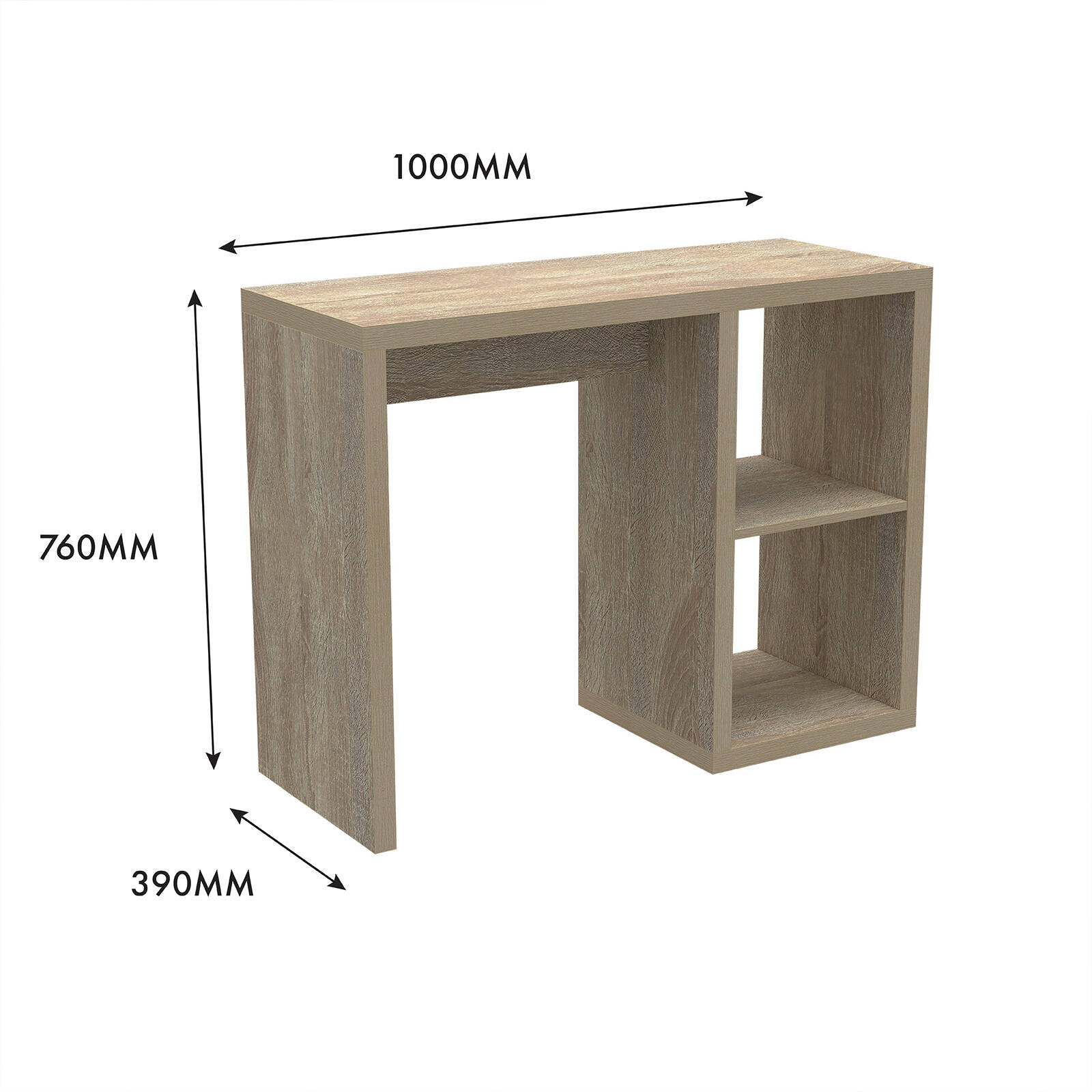 Flexi Storage Clever Cube Oak 1 x 2 Cube Storage Desk
