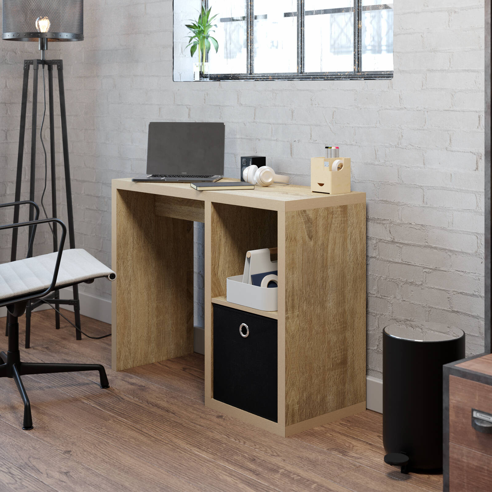 Flexi Storage Clever Cube Oak 1 x 2 Cube Storage Desk