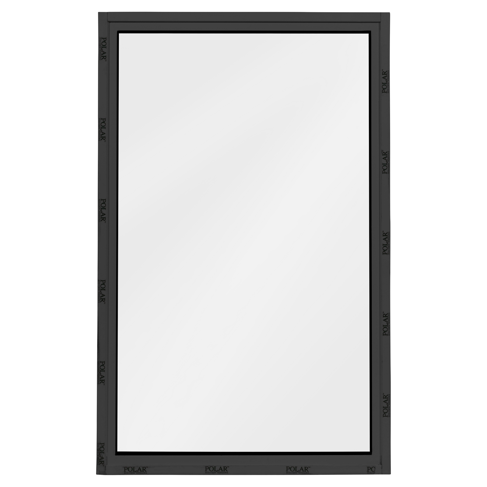 Polar     View 600 x 945mm Black Frosted Glass Fixed Panel Double Glazed Window