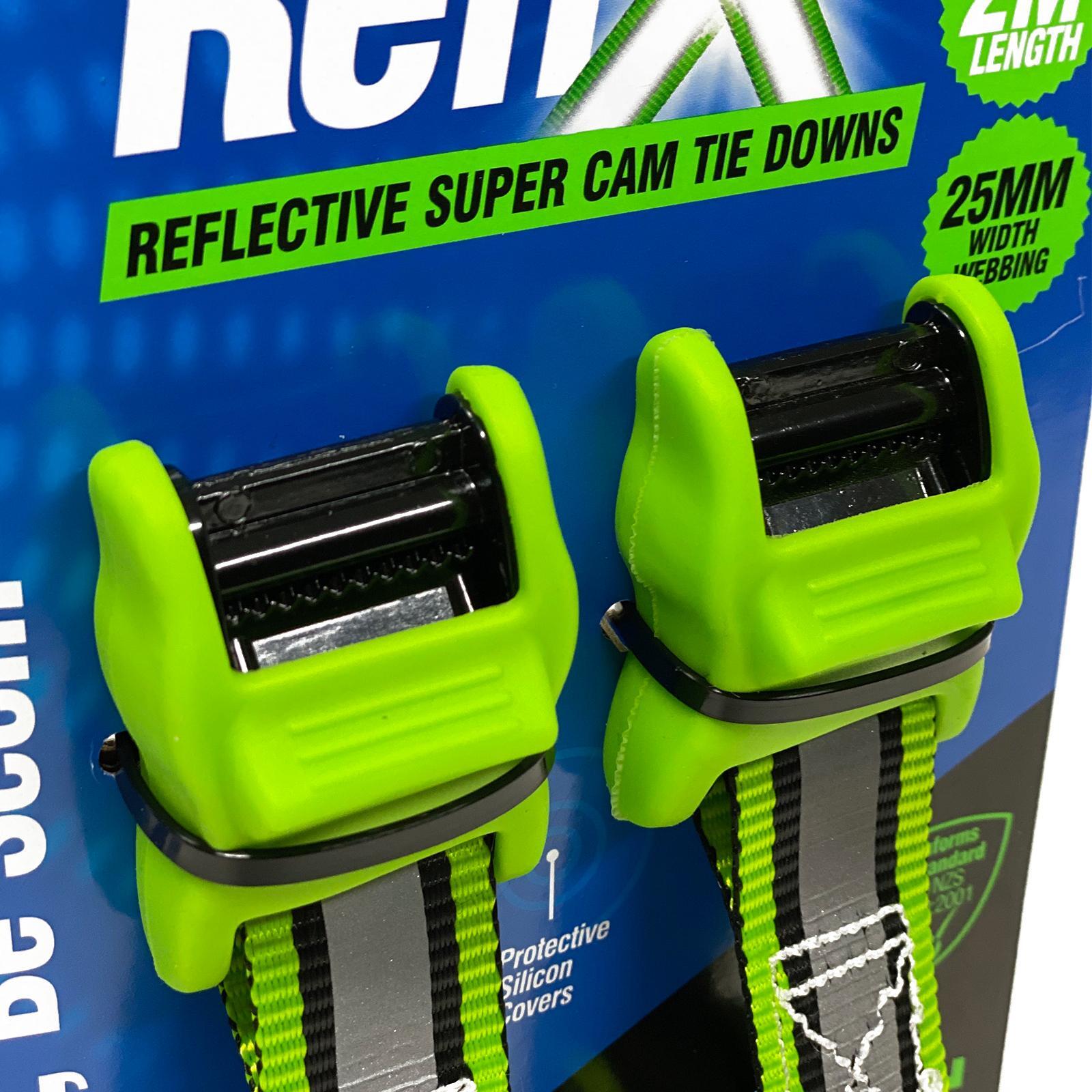 Lion 2m 300kg L/C Reflx Super Cam Tie Down - 2 Pack 4 Lion 2m 300kg L/C Reflx Super Cam Tie Down - 2 Pack