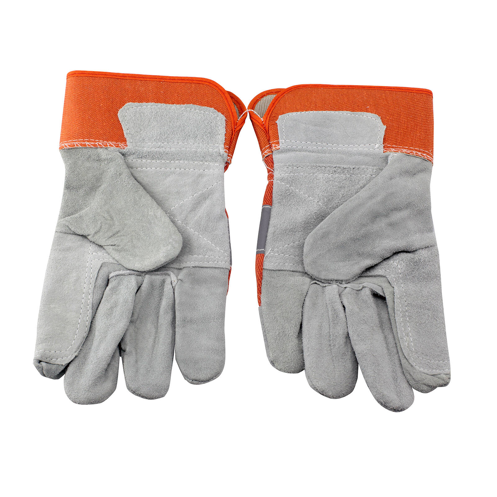 Craftright Leather Palm Fluorescent Safety Gloves