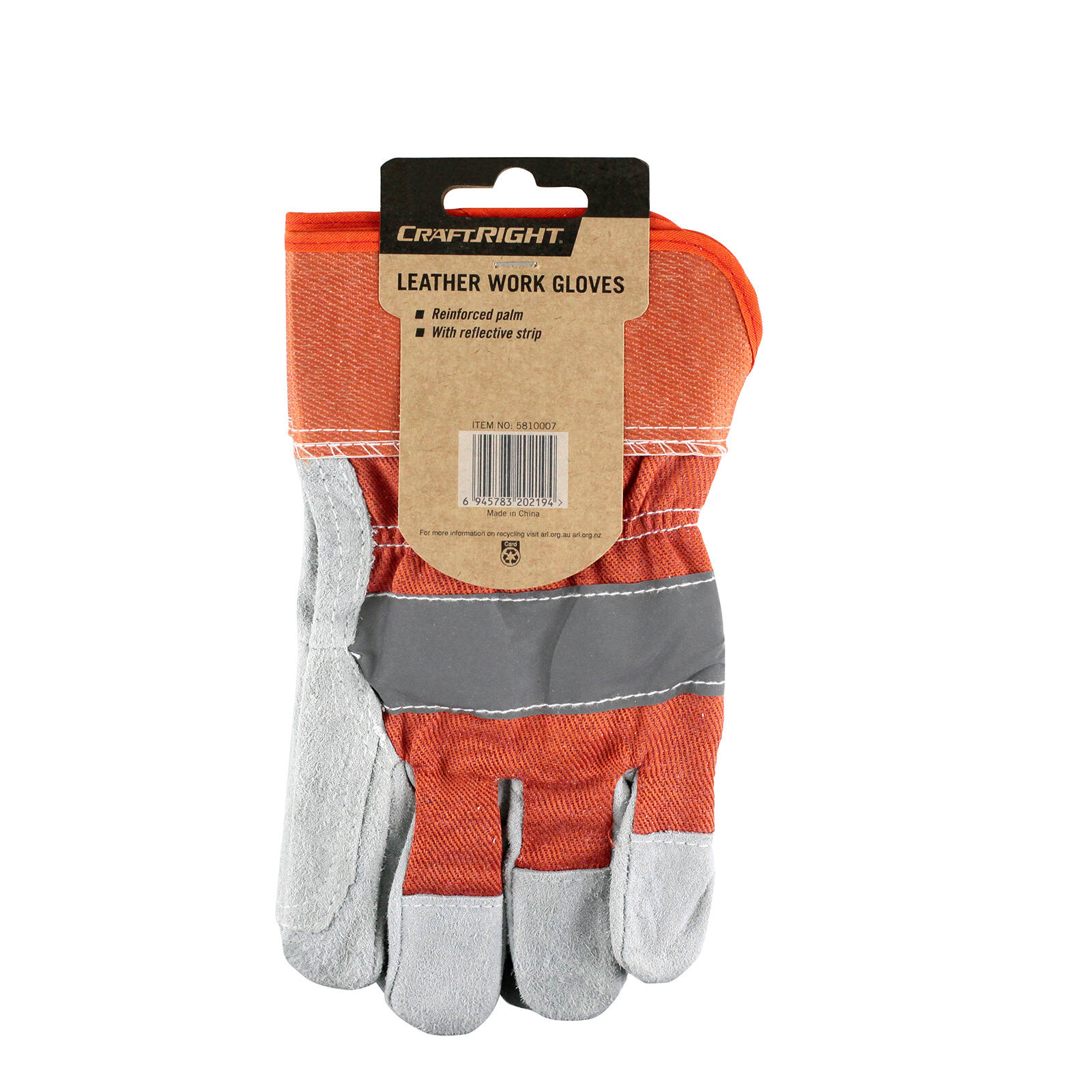 Craftright Leather Palm Fluorescent Safety Gloves