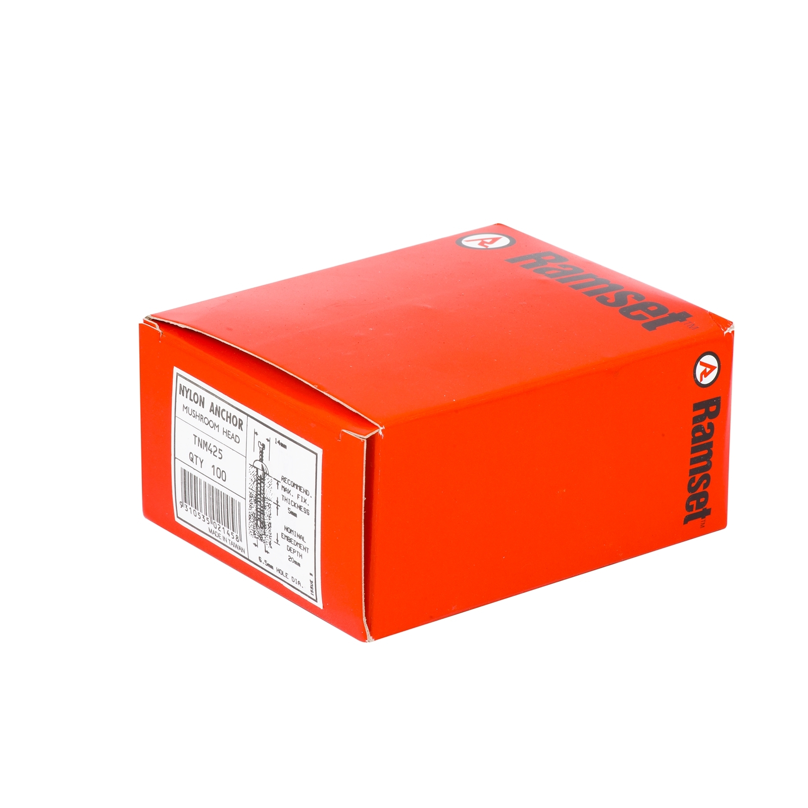 Ramset 6.5 x 25mm Mushroom Head Nylon Anchor - 100 Pack