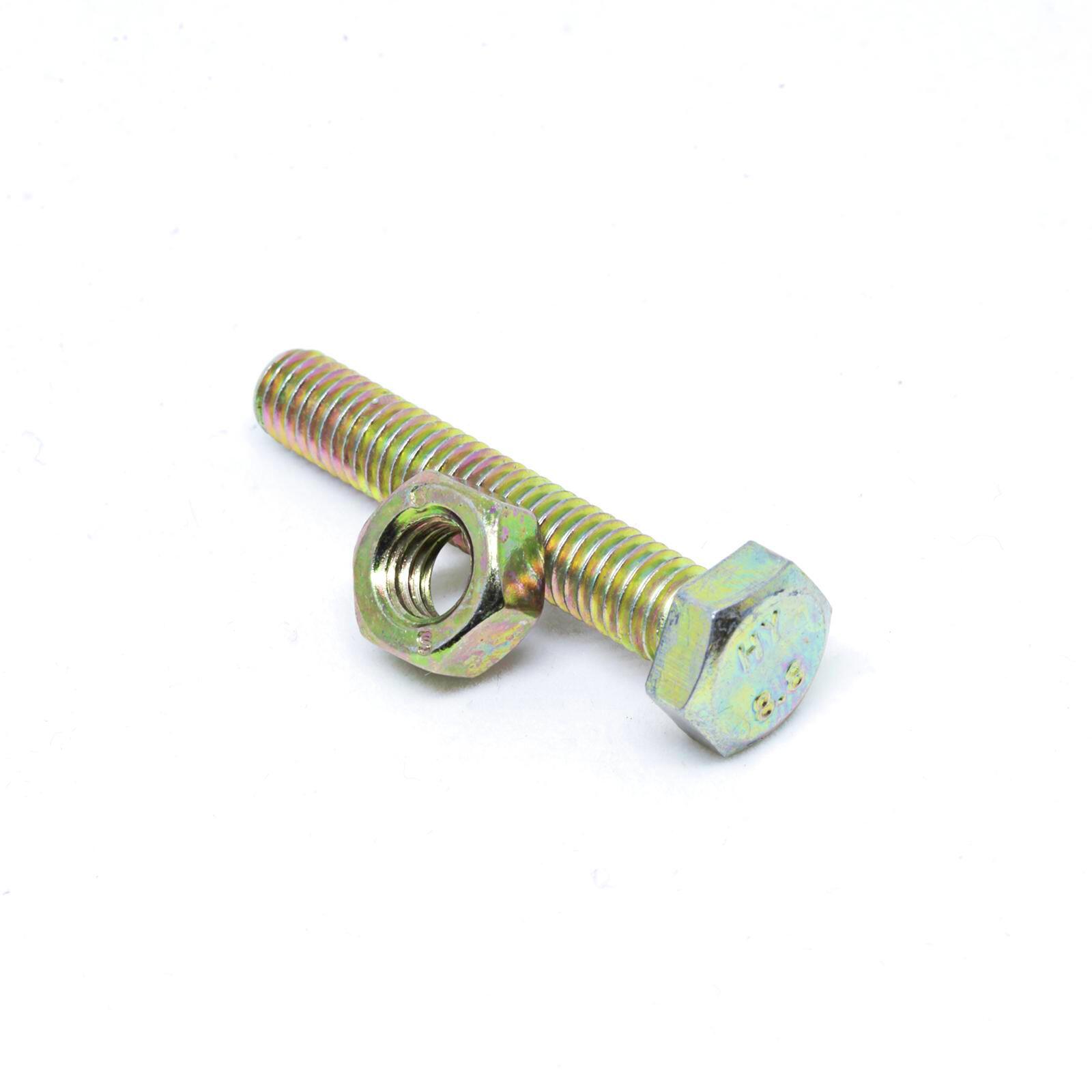 Pinnacle 5 x 50mm Yellow Zinc Hi Tensile Bolt And Nut - 6 Pack