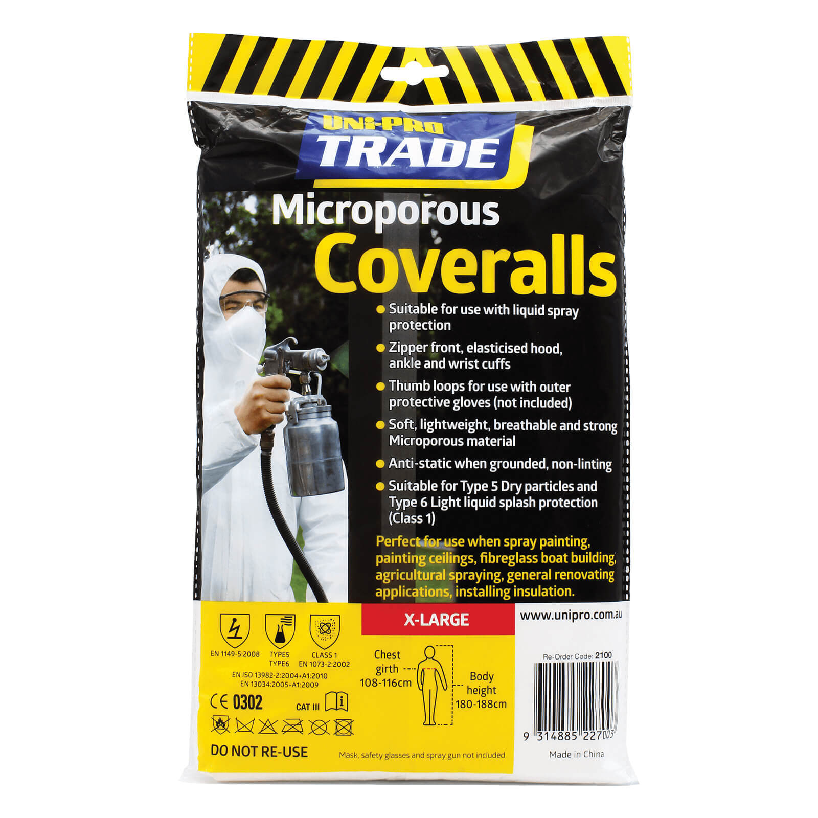 UNi-PRO Extra Large Microporous Coveralls
