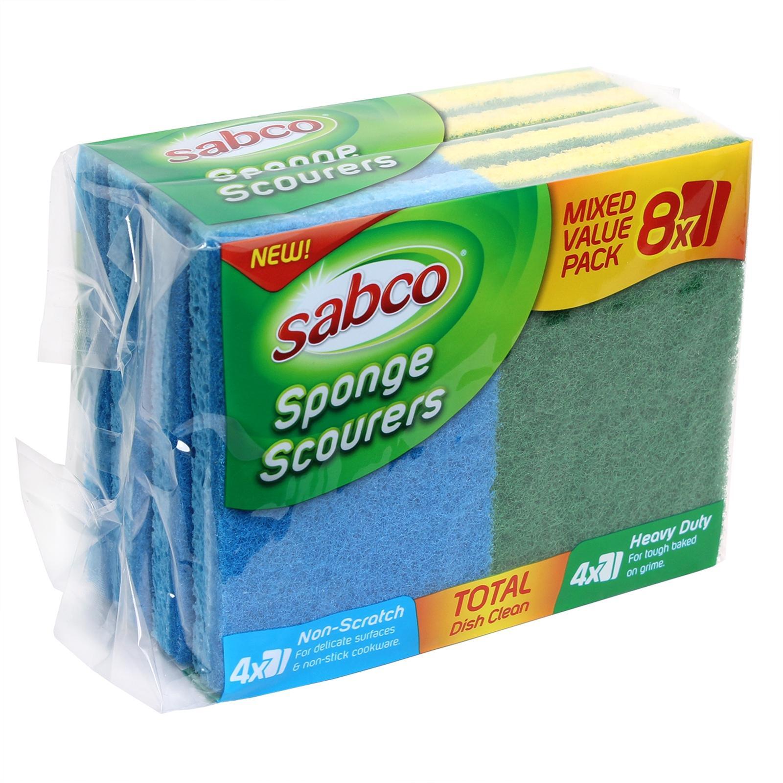 Sabco Cellulose Sponge Scourers - Mixed Value 8 Pack