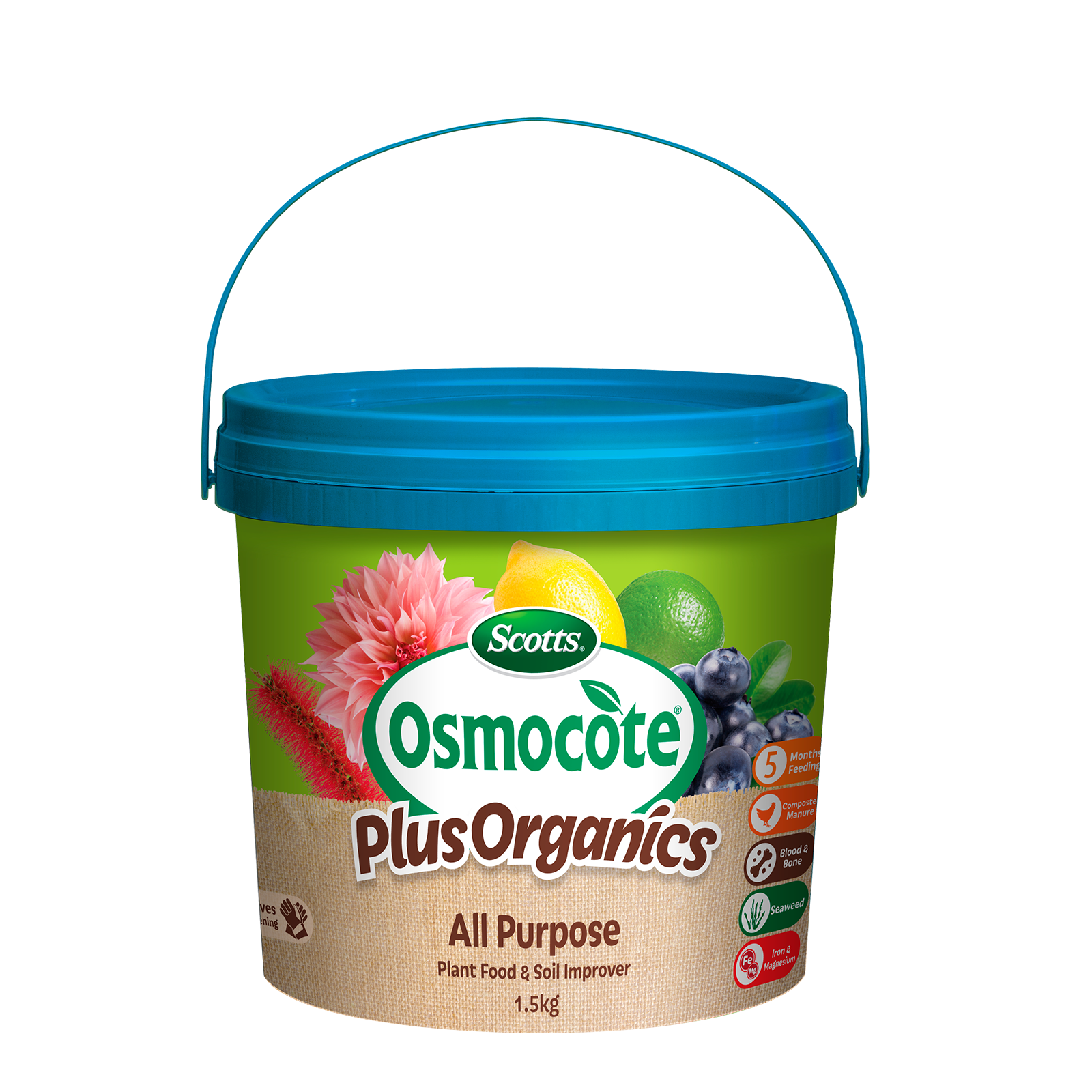 Scotts Osmocote Plus Organics 1.5kg All Purpose Plant Food And Soil Improver