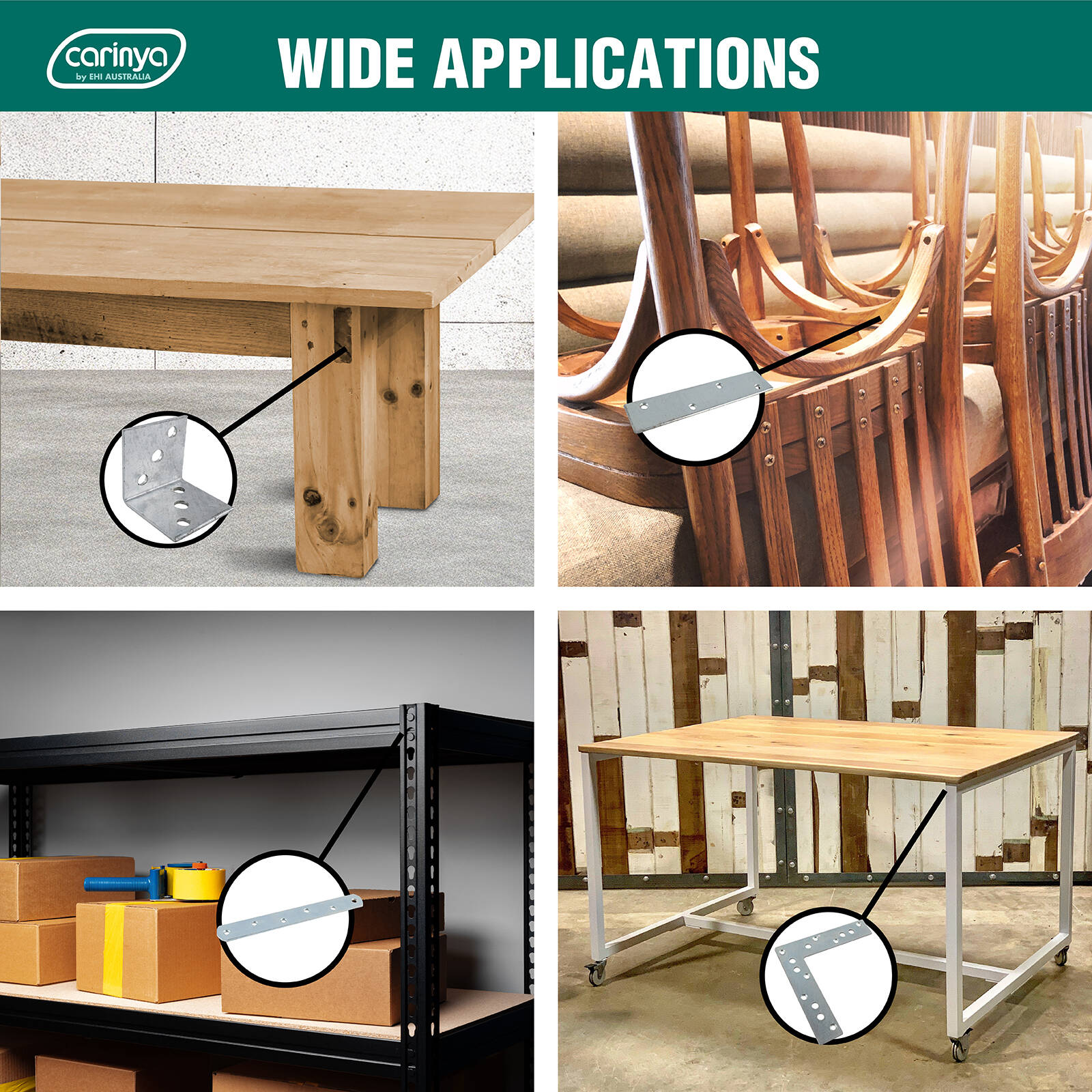 Carinya 40 x 40 x 40 x 3.5mm Zinc Plated Reinforcing Angle Bracket - 4 Pack 9 Carinya 40 x 40 x 40 x 3.5mm Zinc Plated Reinforcing Angle Bracket - 4 Pack