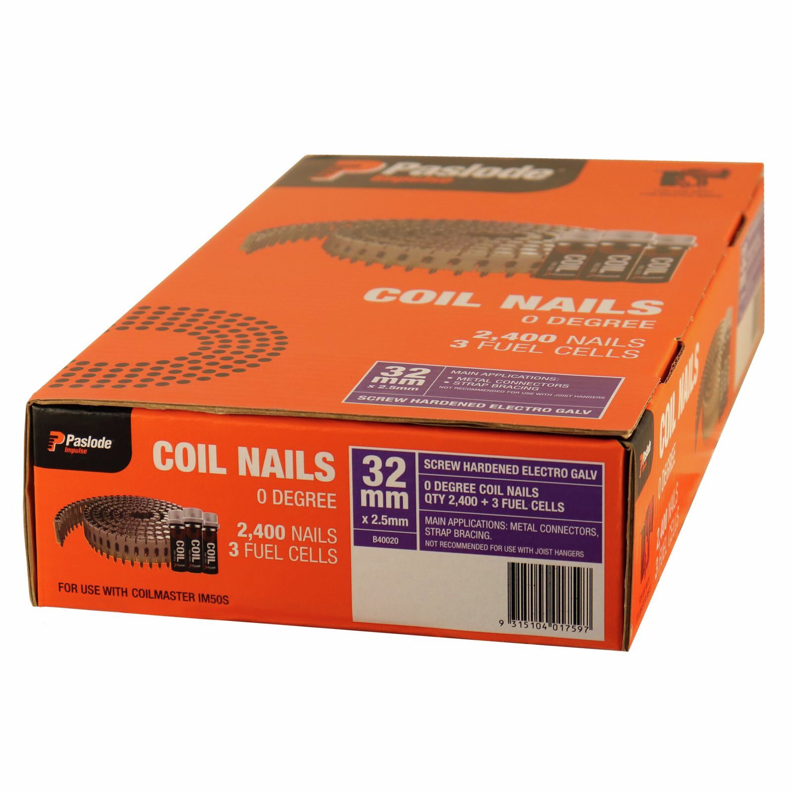 Paslode 32 x 2.5mm Impulse Screw Shank Coil Nails - 2400 Box