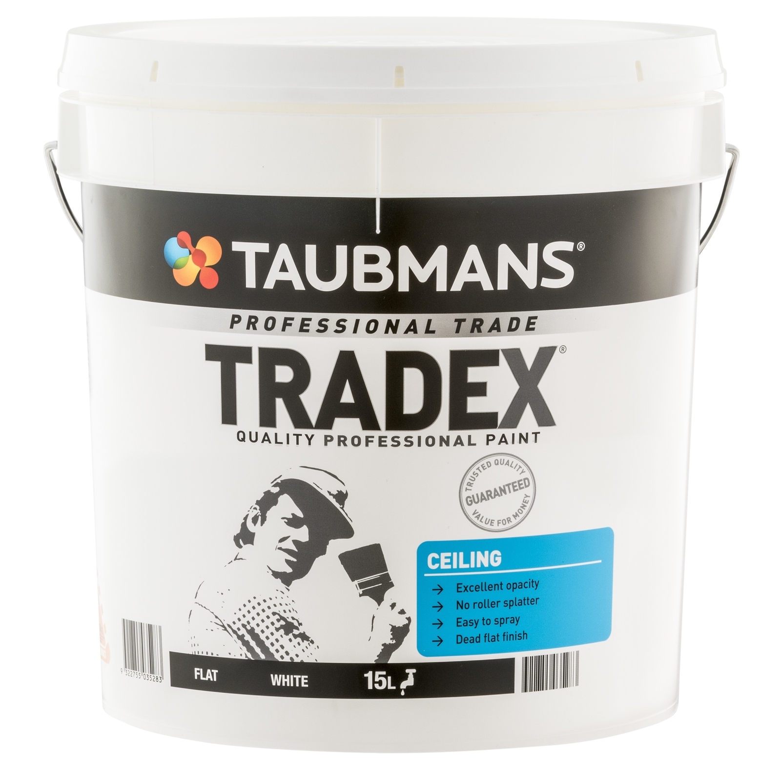 Taubmans Tradex White Flat Interior Ceiling Paint - 15L