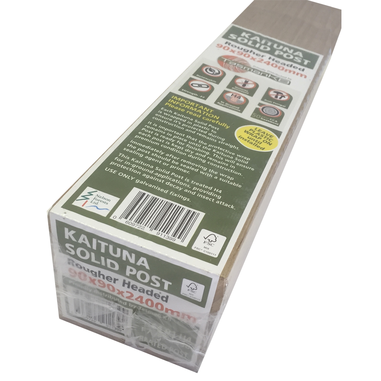 90 x 90mm 2.4m Post F7 H4 Treated Pine Premium KD - 2.4m