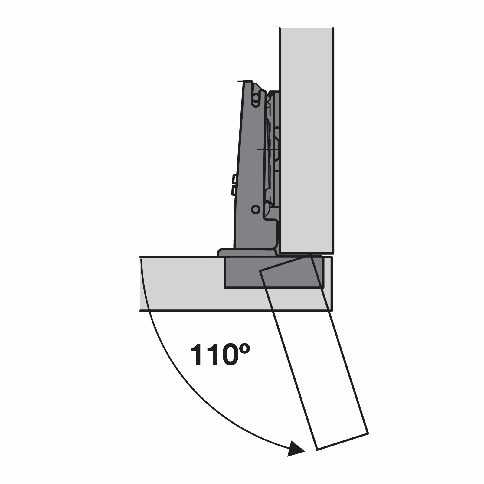 Hafele Salice 110° Hinge Full Overlay With Dowels - 1 Pair