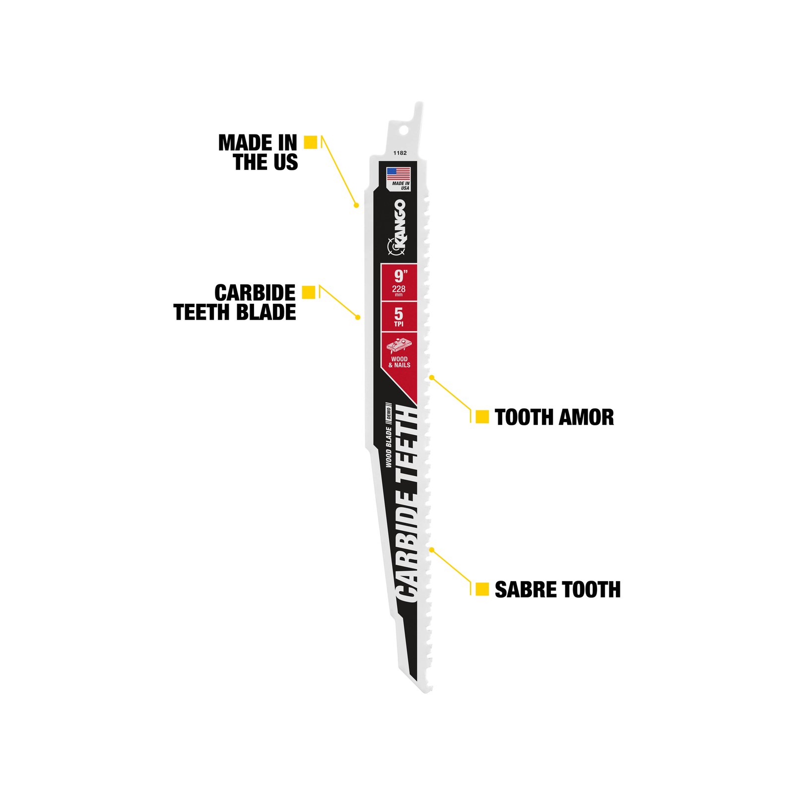 Kango 12" 5 TPI Carbide Teeth Wood Reciprocating Blade