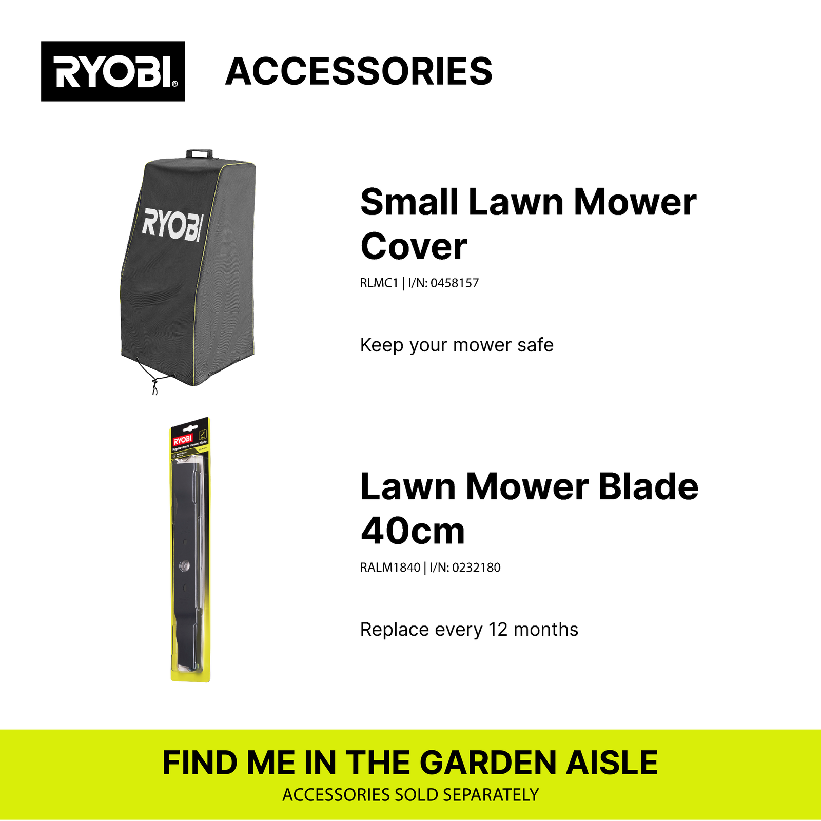 Ryobi 18V ONE+ HP 40cm Lawn Mower 6.0Ah Kit RLM1840BLX6 8 Ryobi 18V ONE+ HP 40cm Lawn Mower 6.0Ah Kit RLM1840BLX6