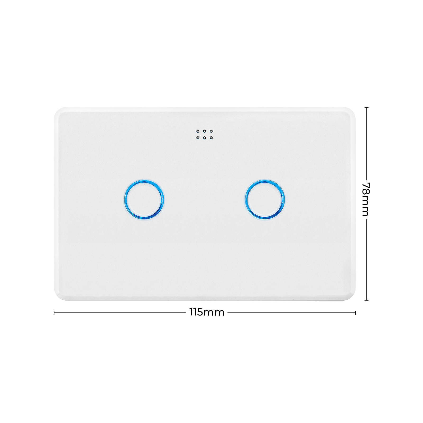 DETA White Gloss Grid Connect Smart Double Gang Touch Light Switch
