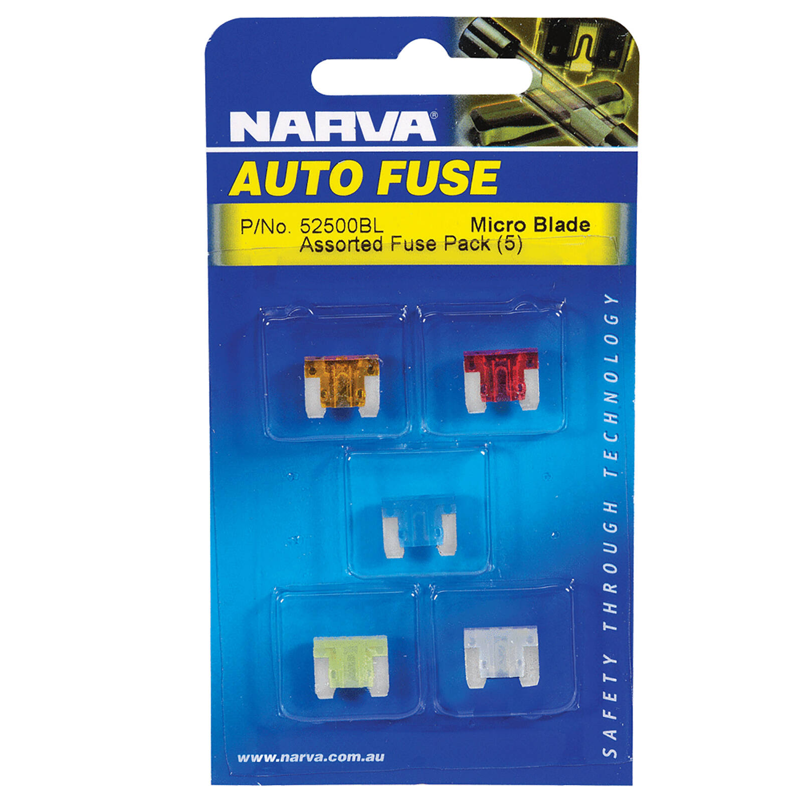 Narva 5-25Amp Micro Blade Fuse Assortment - 5 Pack