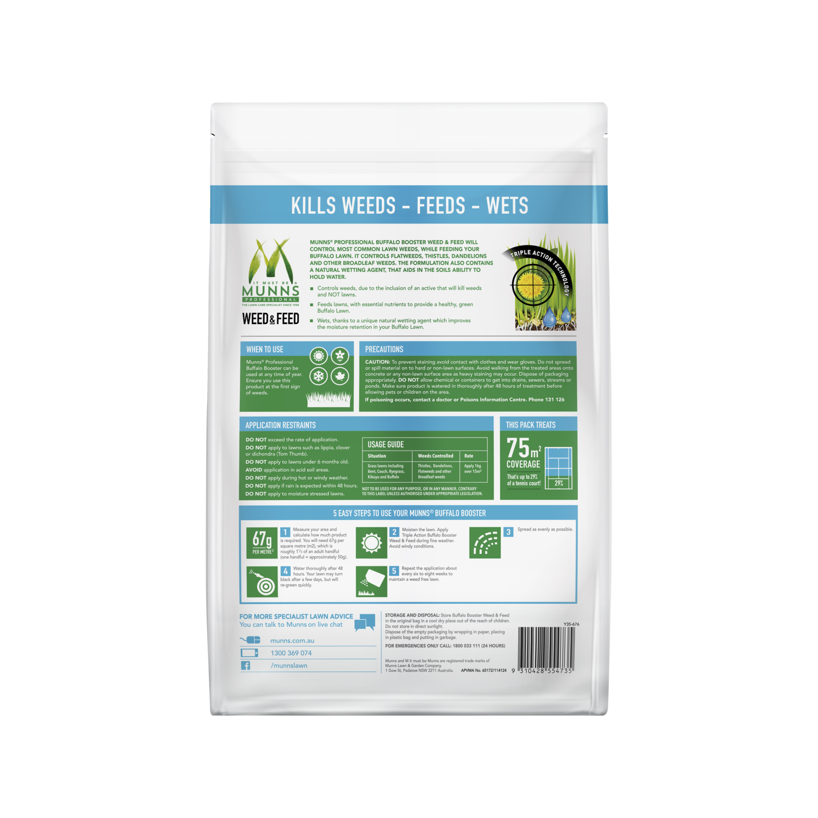 Munns Professional 5kg Buffalo Booster Weed N Feed