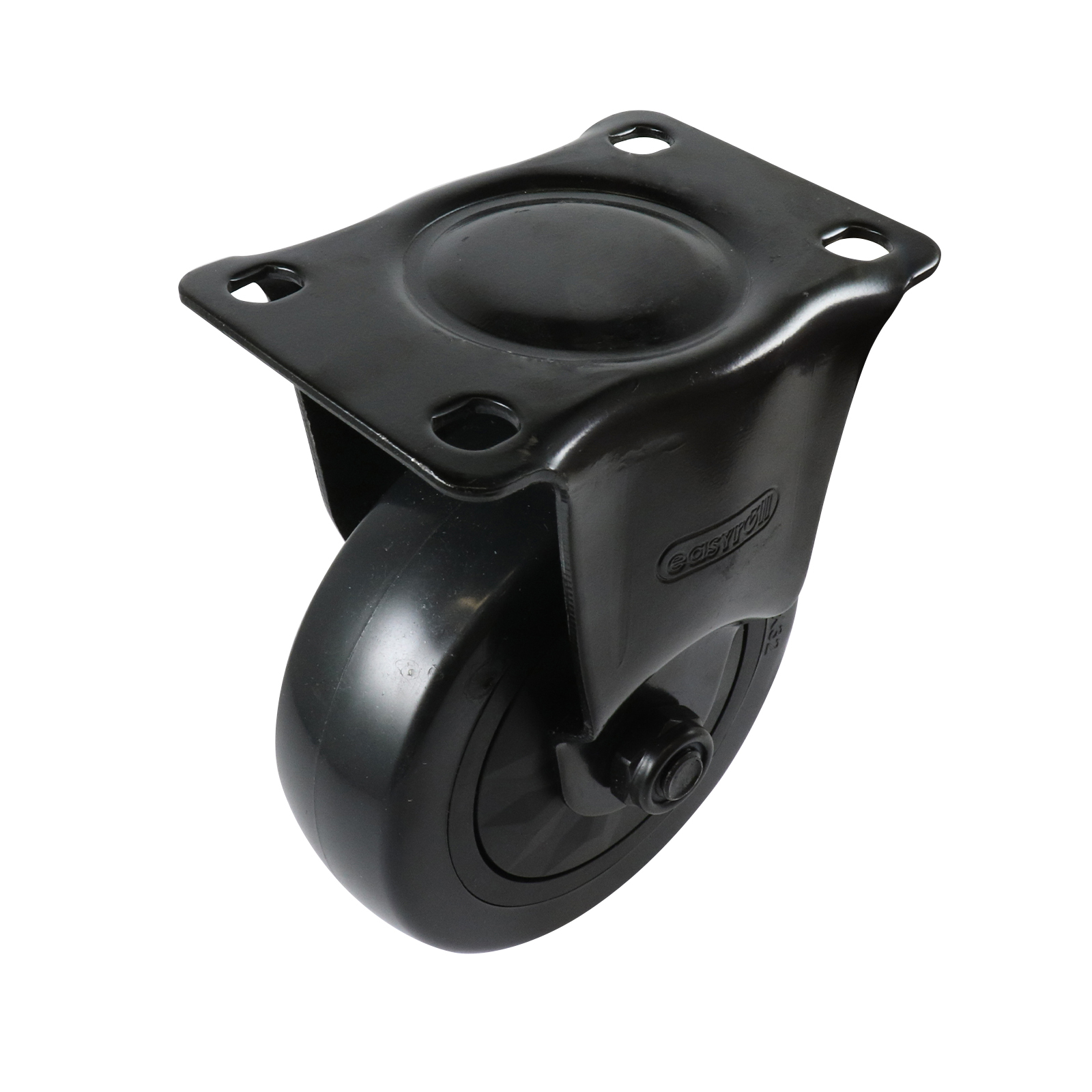 Easyroll 100mm Black PVC Fixed Castor