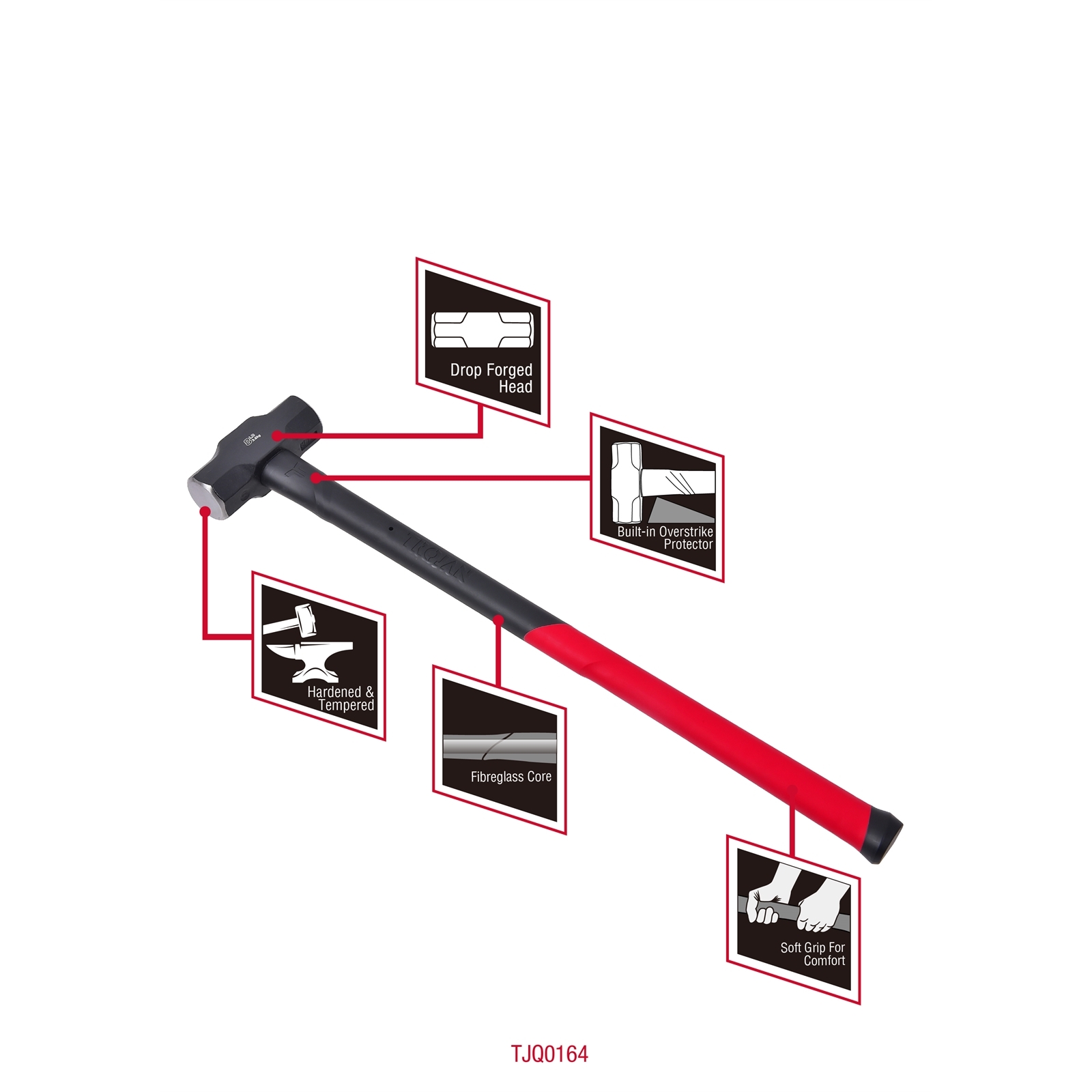 Trojan 8lb 3.6kg Fibreglass Sledge Hammer 3 Trojan 8lb 3.6kg Fibreglass Sledge Hammer