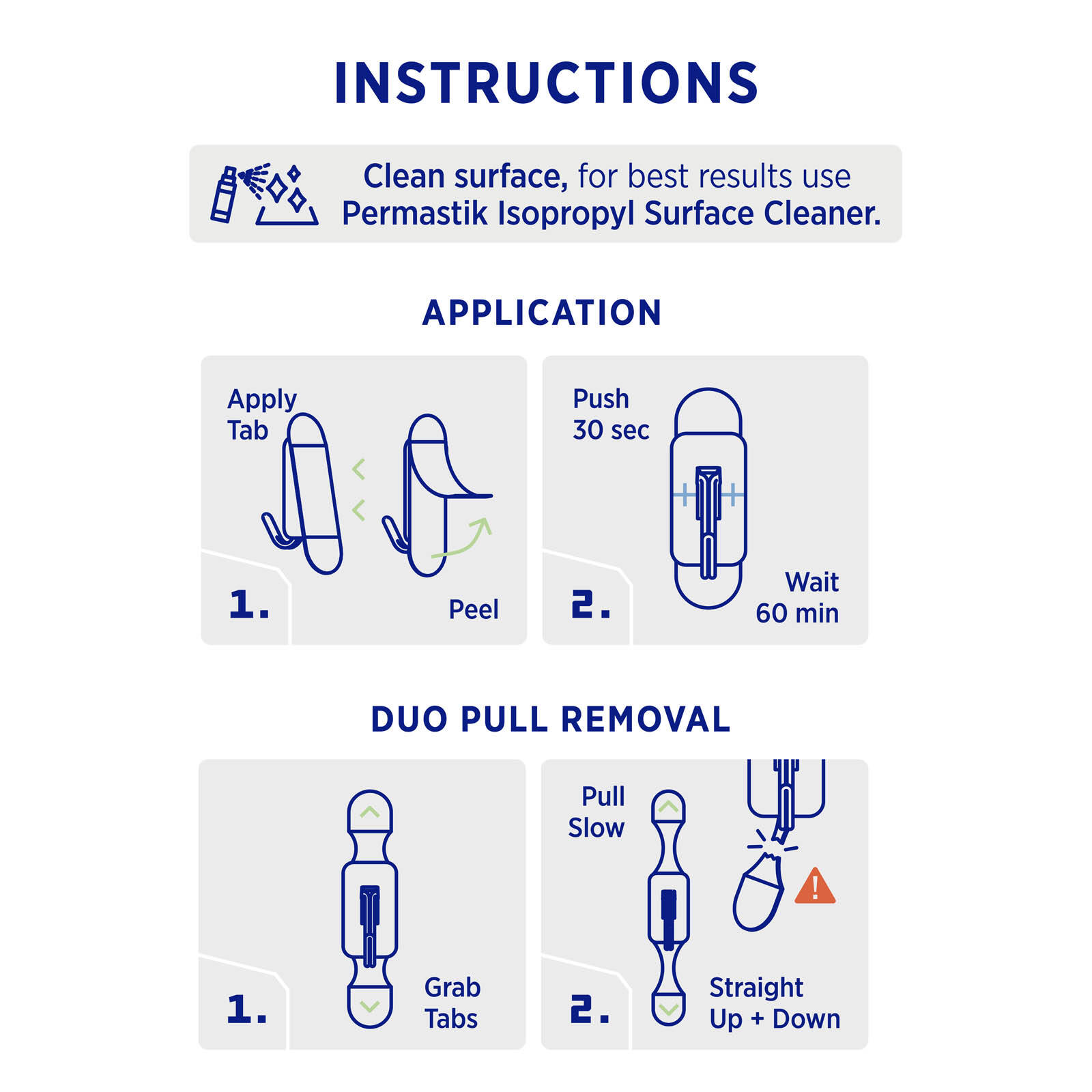 Permastik Medium Clear Kitchen Hooks - 4 Pack