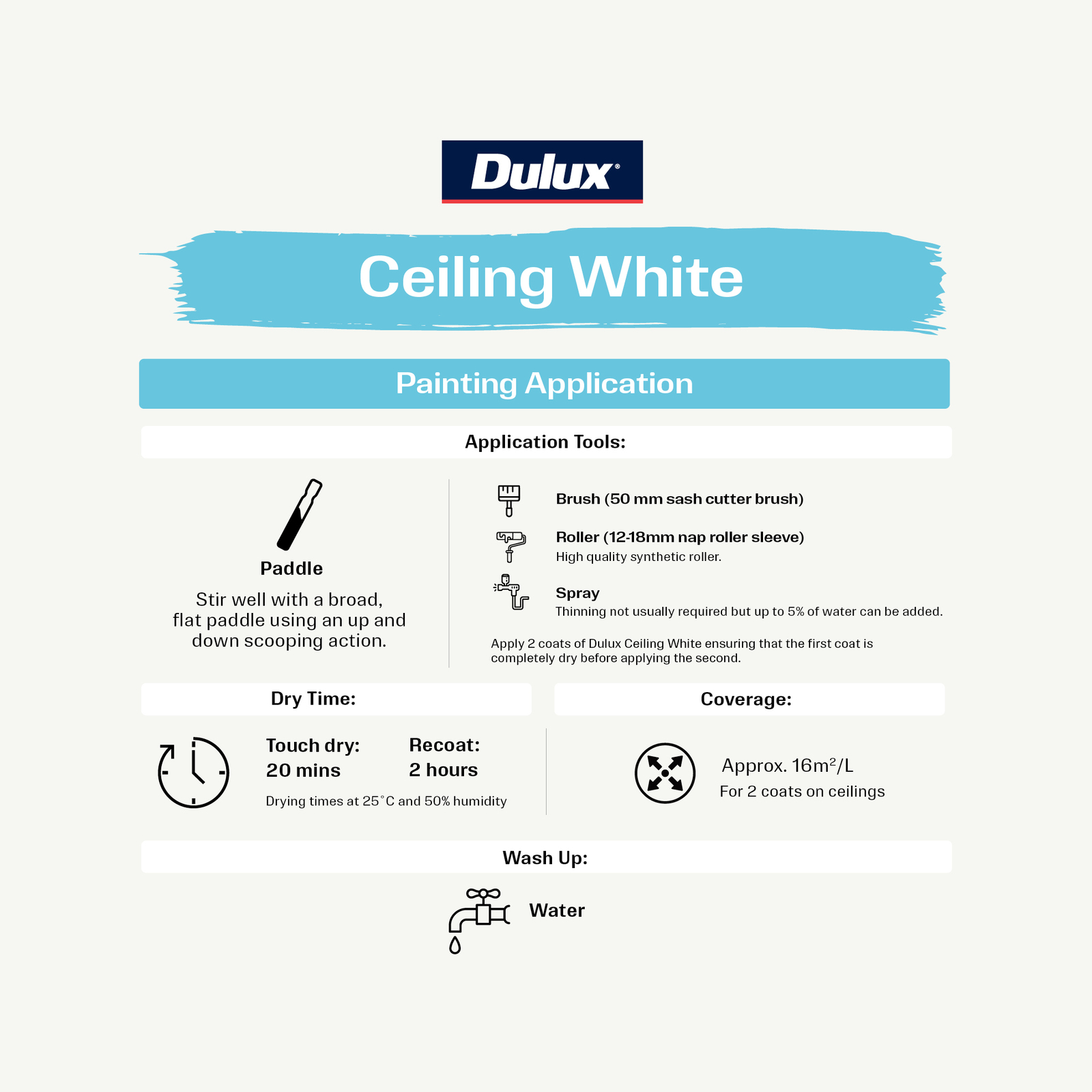 Dulux 10L White Ceiling Paint
