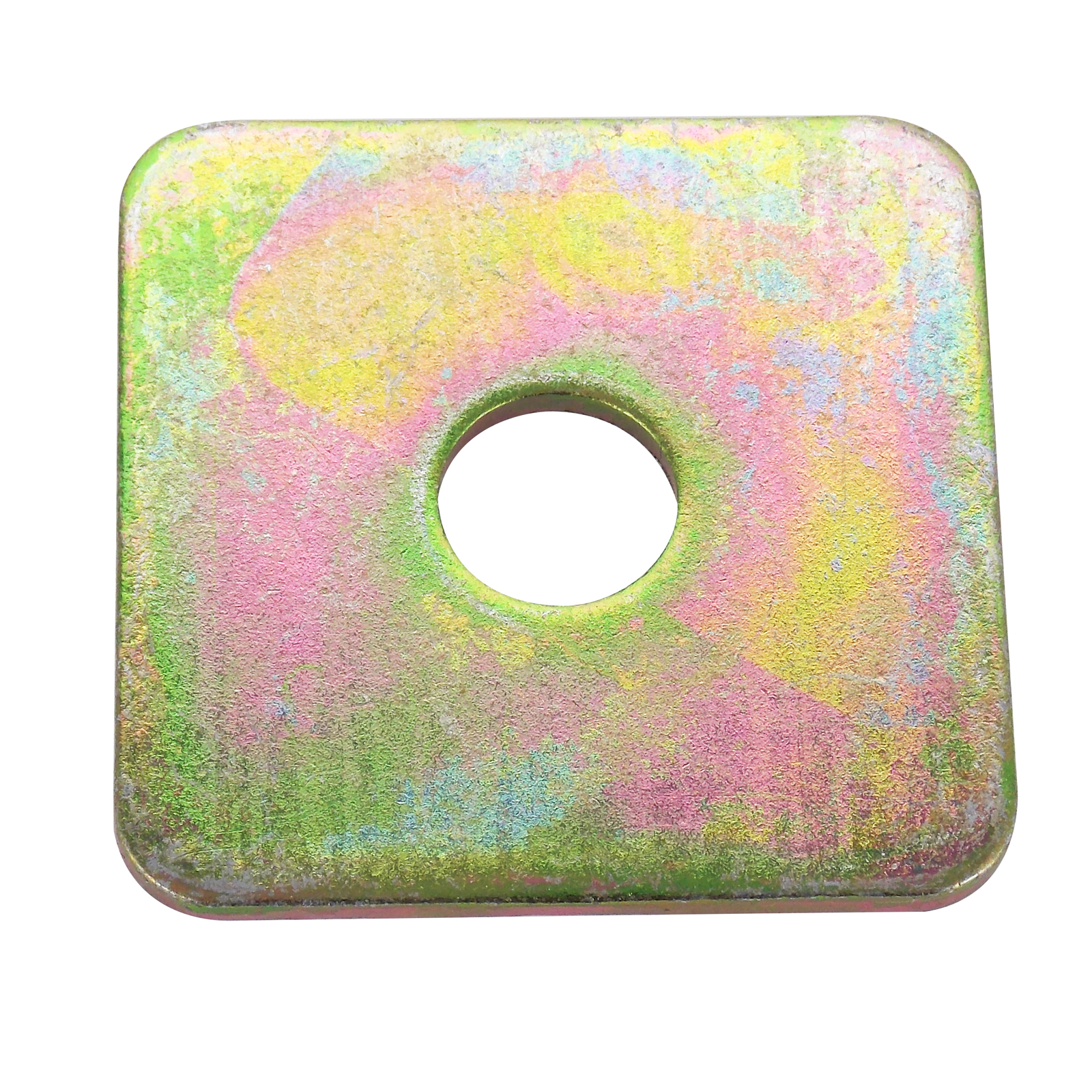Hobson 50 x 50 x 5mm M12 Yellow Zinc Square Washers - 100 Pack