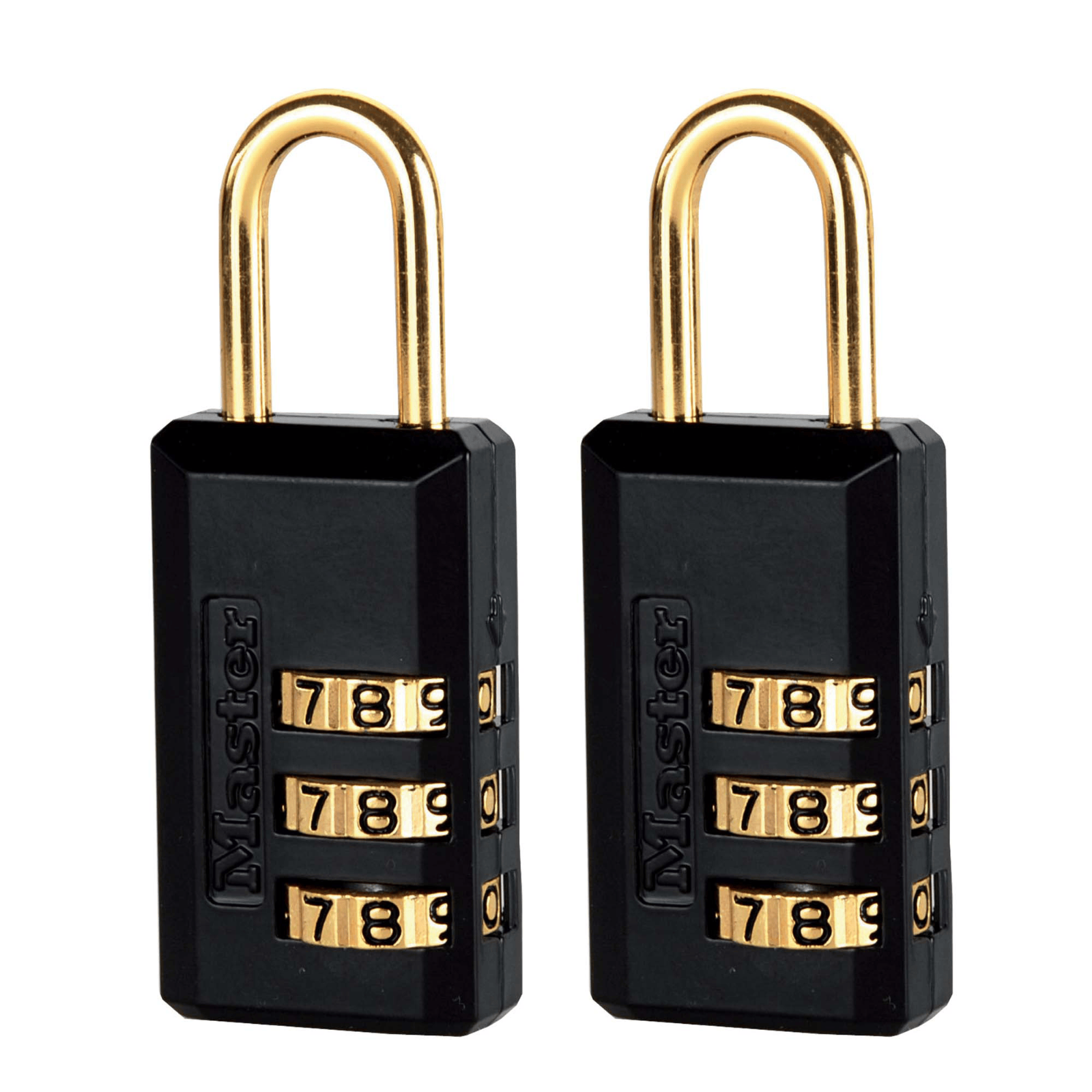 Master Lock 20mm Black Luggage Combination Padlock - 2 Pack
