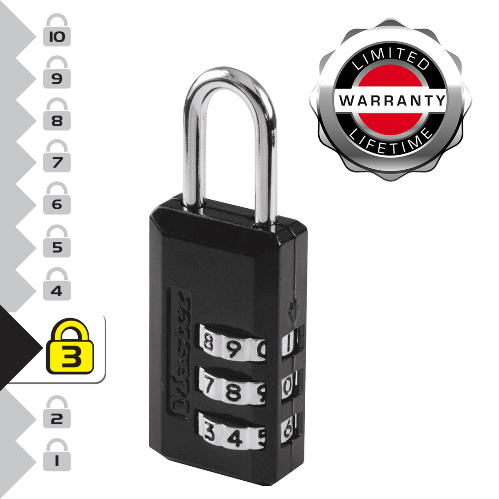 Master Lock 20mm Black Luggage Combination Padlock - 2 Pack 6 Master Lock 20mm Black Luggage Combination Padlock - 2 Pack