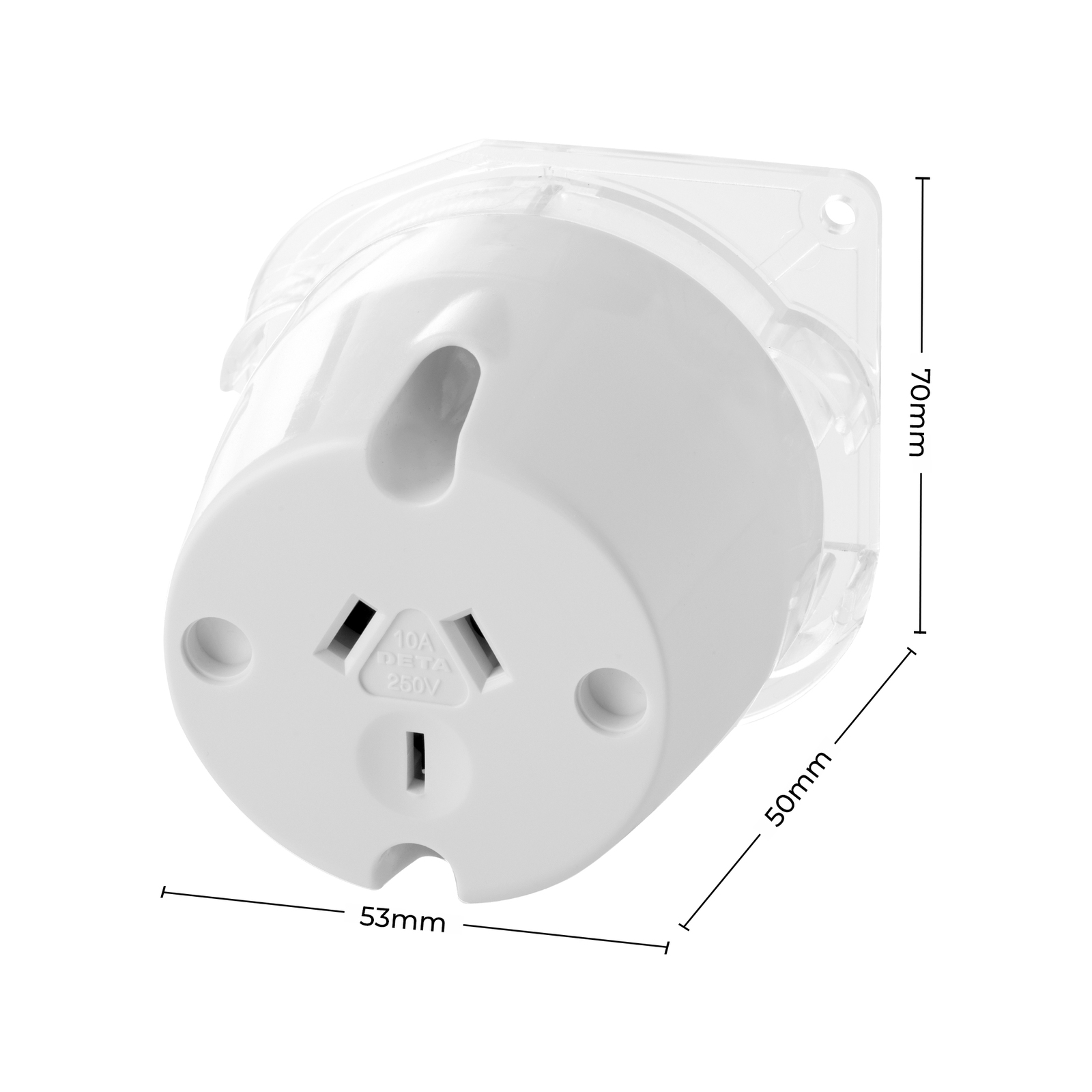 DETA 10 Amp Single Outlet Plug Base - Single Pack