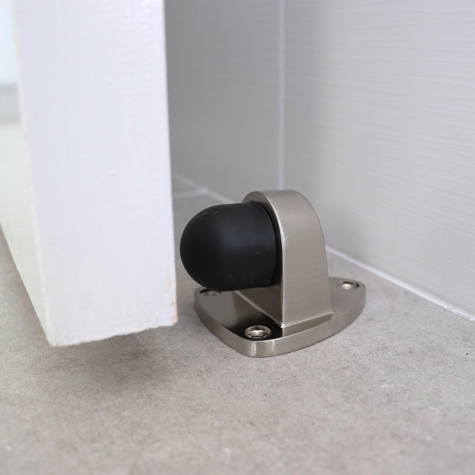 Adoored Satin Chrome Dragon Rubber Door Stop 3 Adoored Satin Chrome Dragon Rubber Door Stop