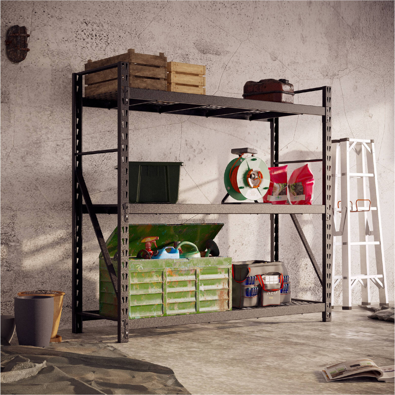 Rack It 1000kg 1938 x 1830 x 645mm Black 3 Shelf Starter Kit - 1830 x 1940 x 640mm 7 Rack It 1000kg 1938 x 1830 x 645mm Black 3 Shelf Starter Kit - 1830 x 1940 x 640mm