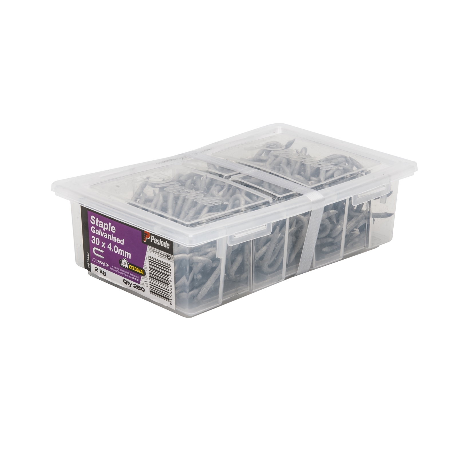 Paslode 30 x 4.0mm 2kg Galvanised Staple Nail - 280 Pack